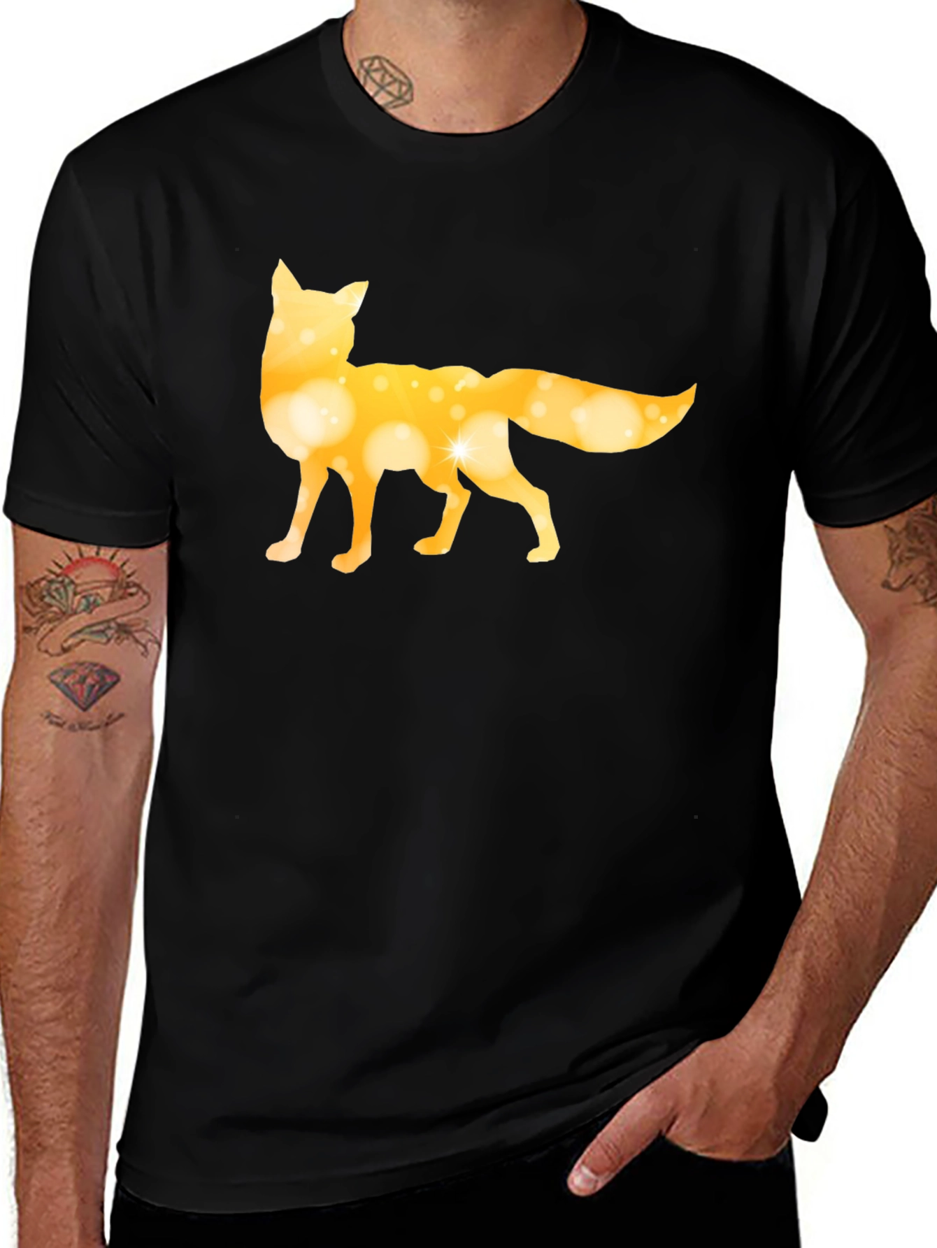 Variant 16 of Fox Silhouette Graphic Tee - Black