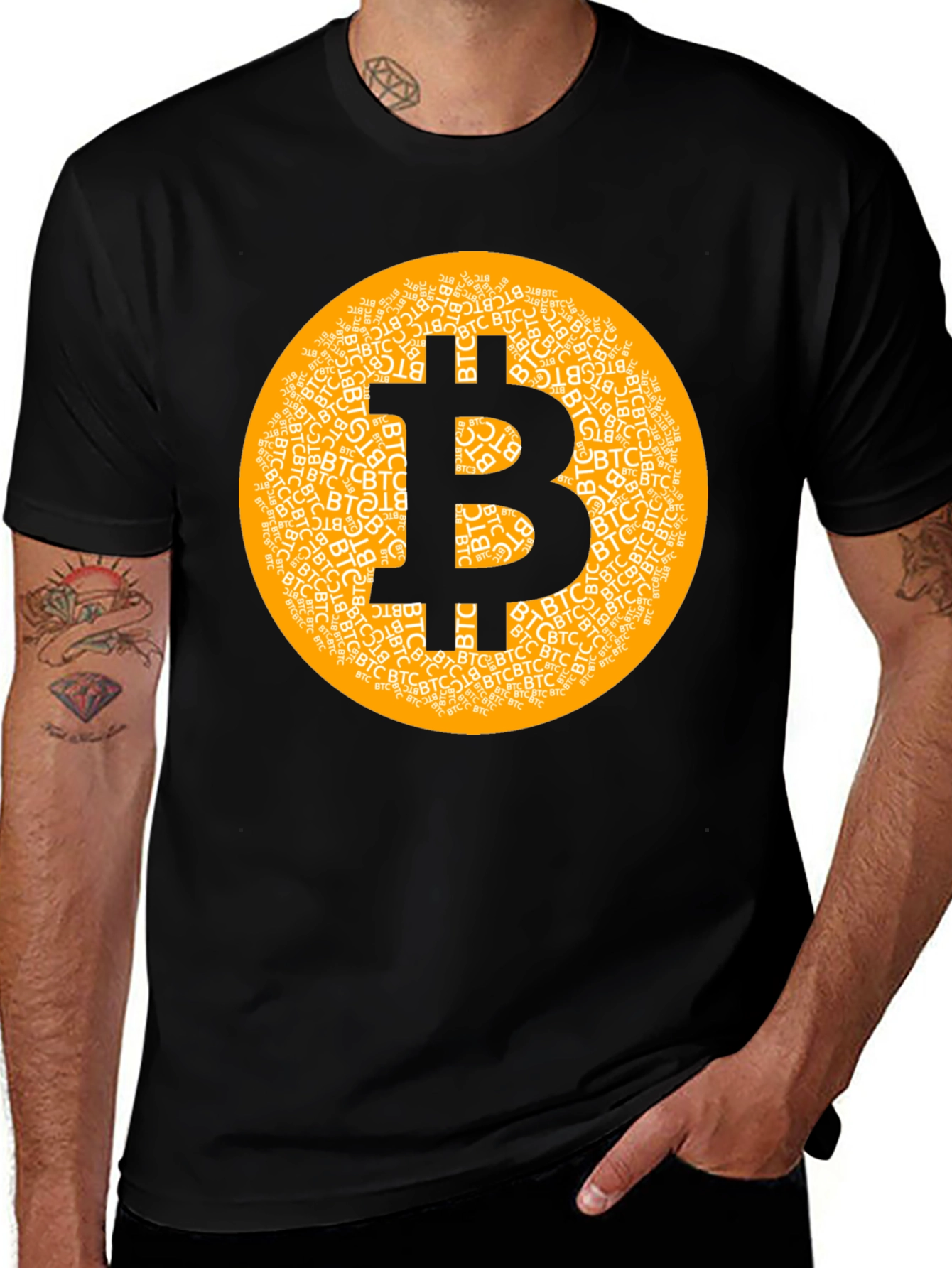 Variant 9 of Bitcoin Cryptocurrency T-Shirt Black