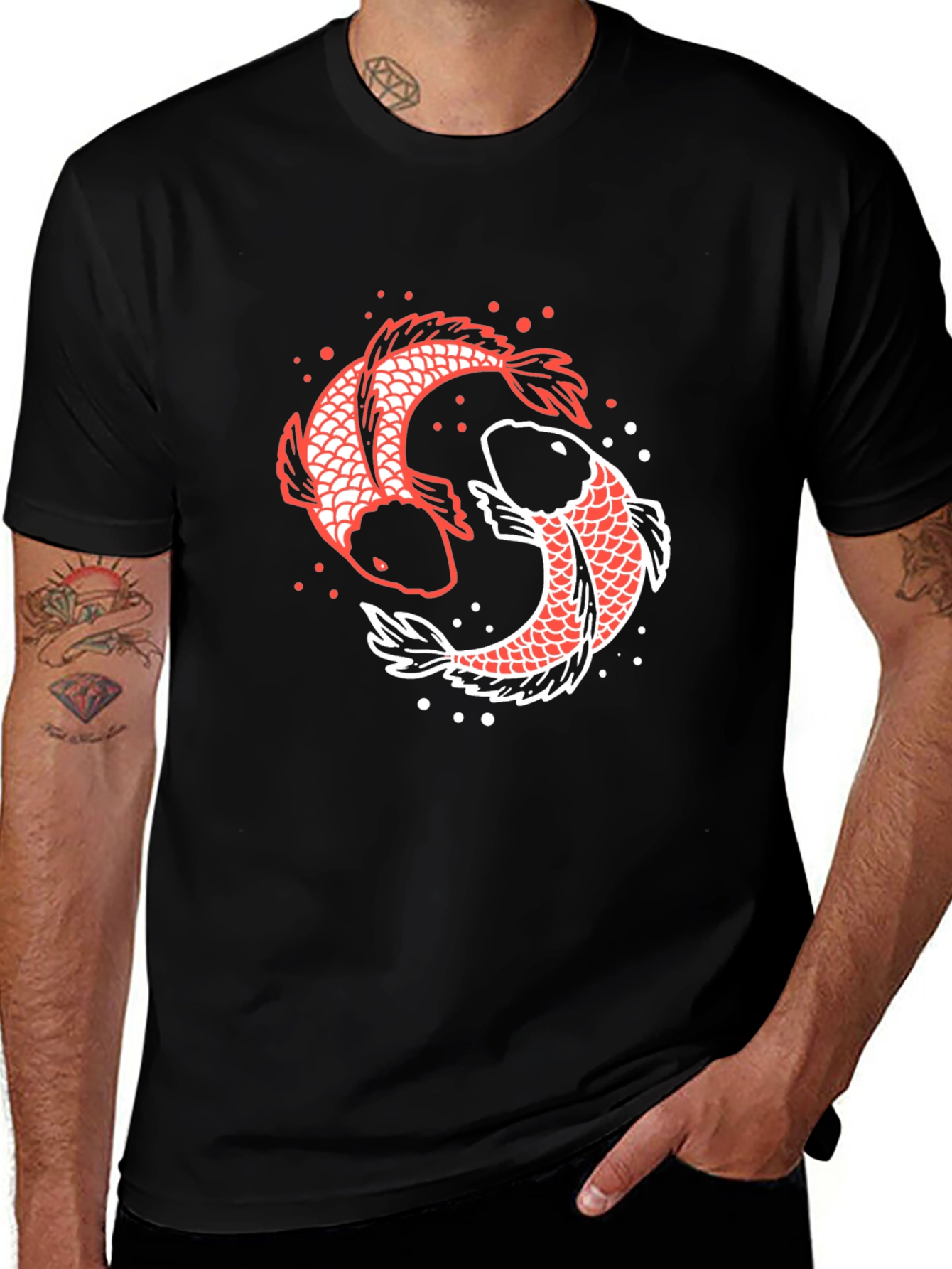 Variant 27 of Koi Fish Yin Yang Graphic Tee
