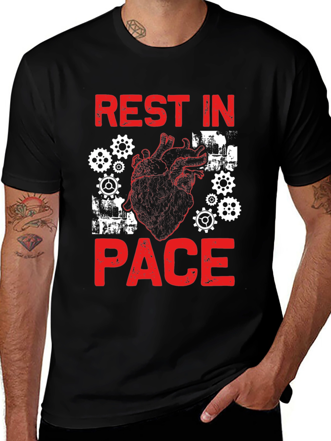 Variant 15 of Rest In Pace Anatomical Heart Graphic T-Shirt