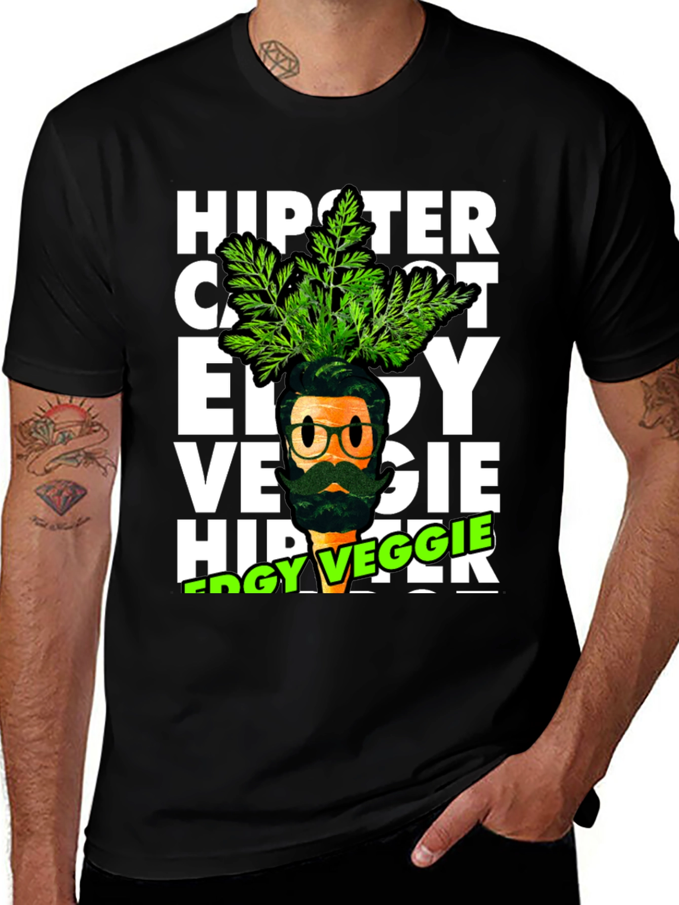 Variant 12 of Edgy Veggie Hipster T-Shirt