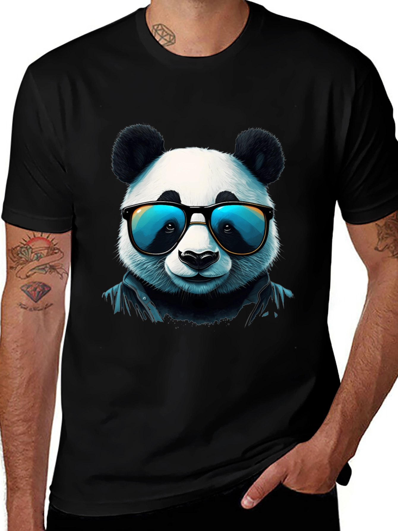Variant 10 of Cool Panda Graphic Tee - Stylish Black T-Shirt