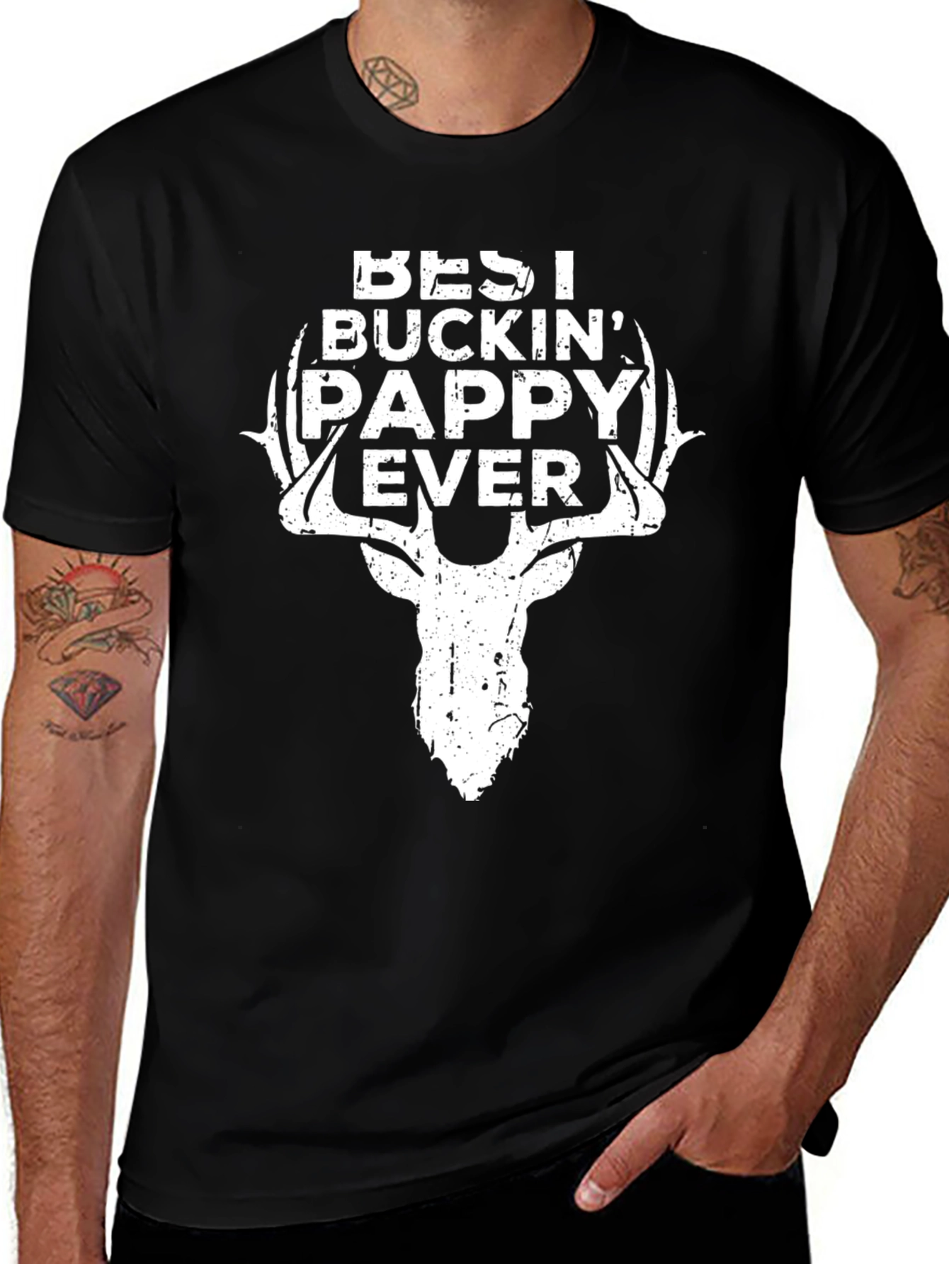 Variant 3 of Best Buckin' Pappy Ever T-Shirt, Deer Hunting Tee