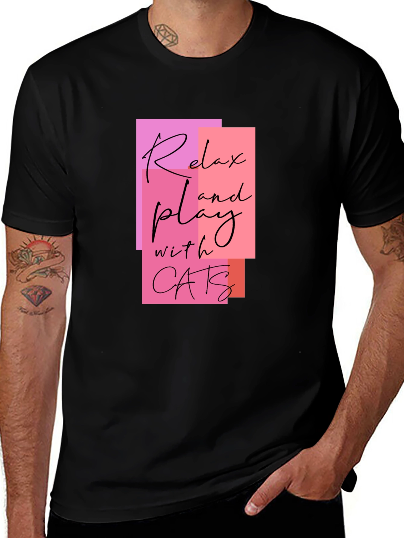 Relax and Play with Cats Graphic T-Shirt