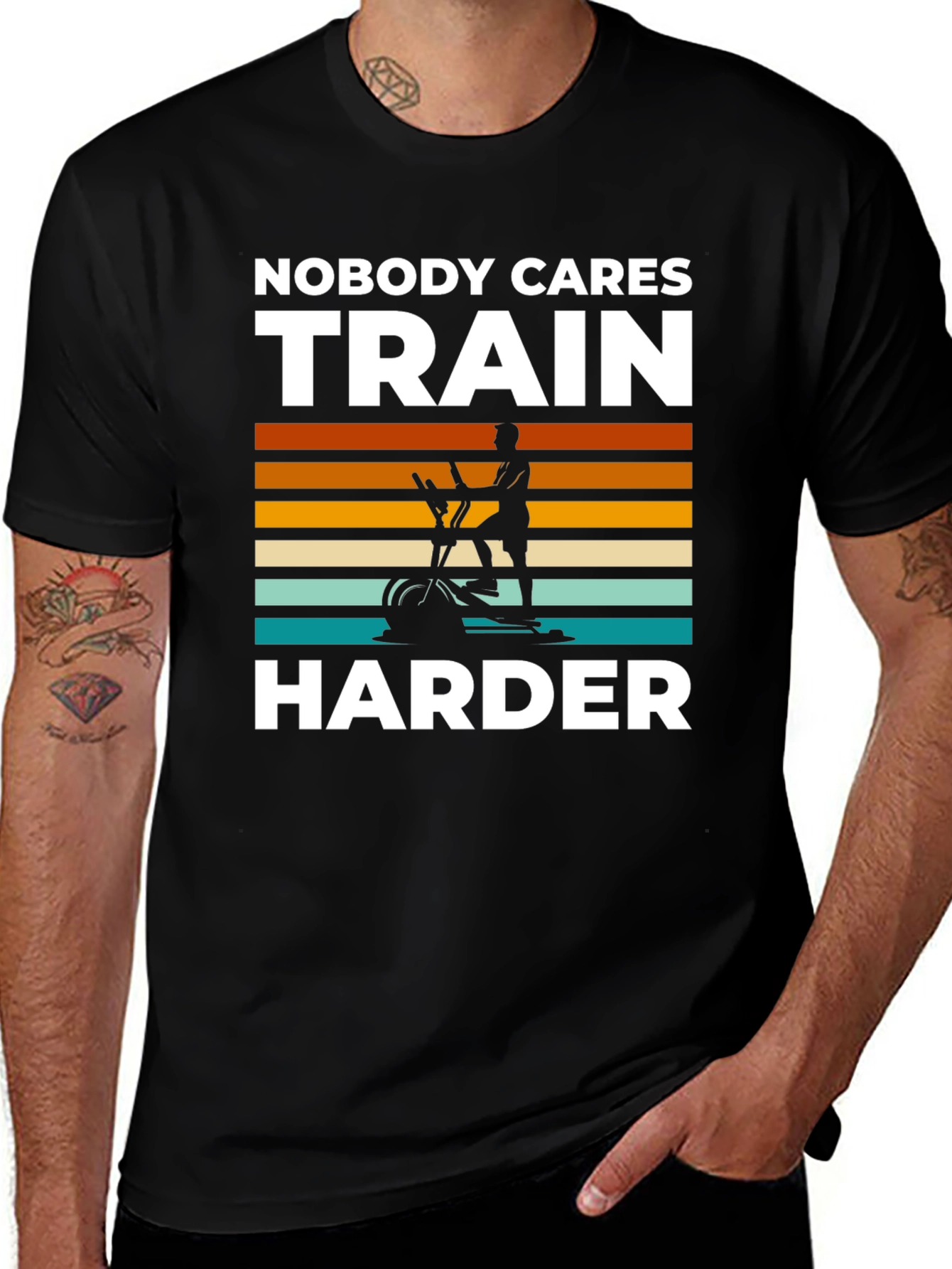 Variant 14 of Nobody Cares Train Harder Fitness T-Shirt