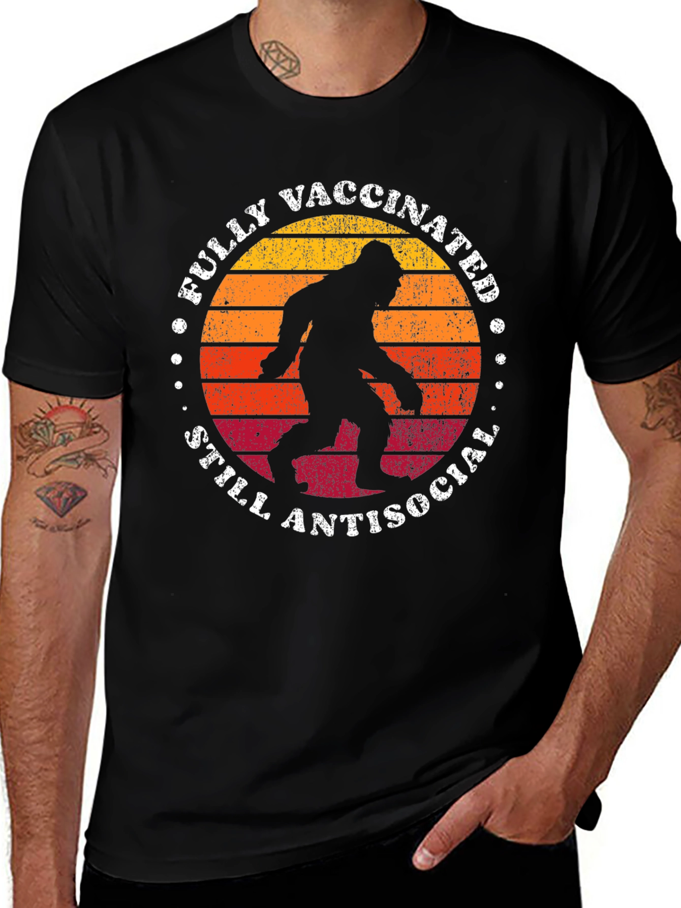 Fully Vaccinated Still Antisocial Bigfoot T-Shirt