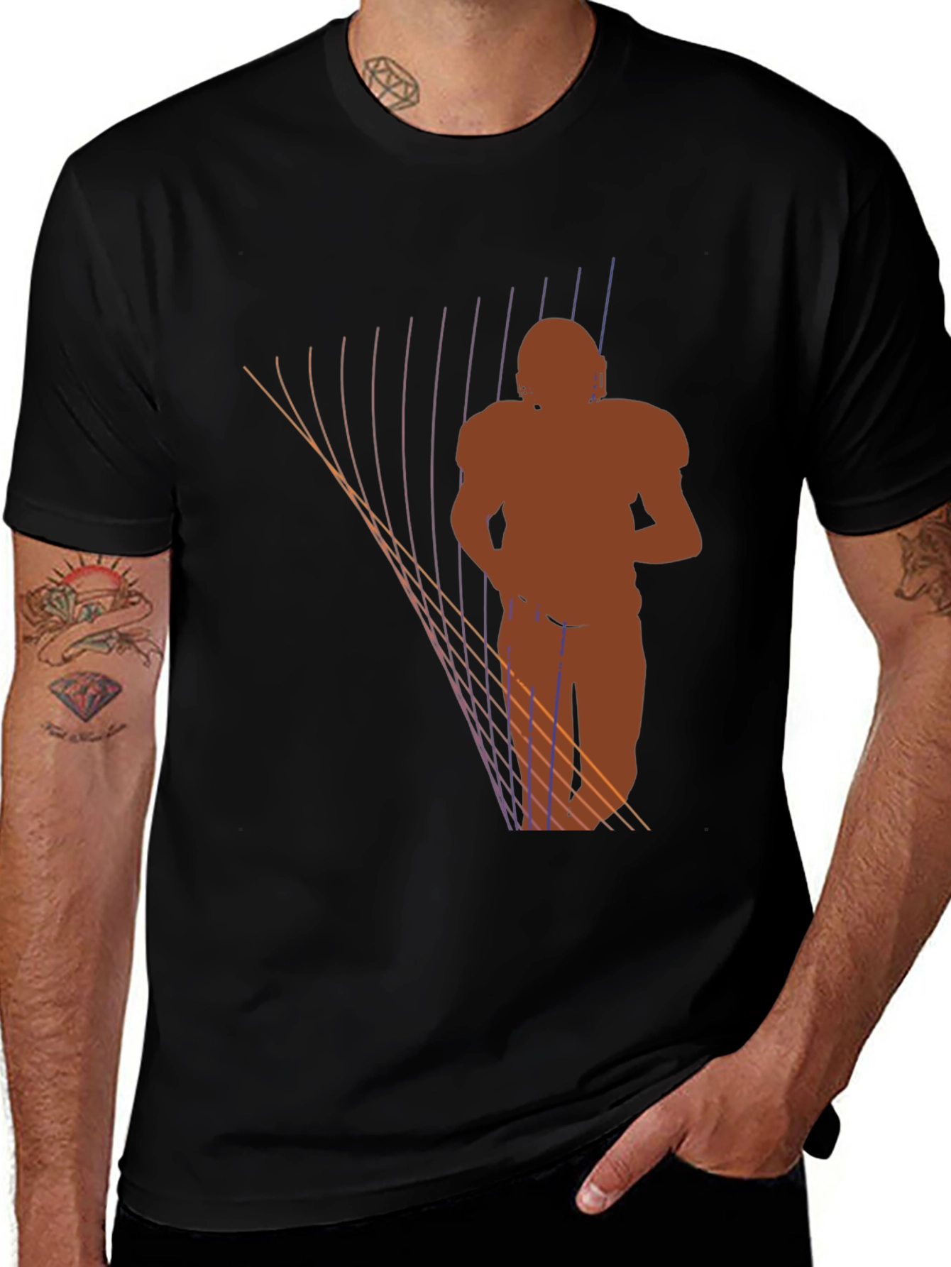 Variant 5 of Retro Football Player Graphic T-Shirt