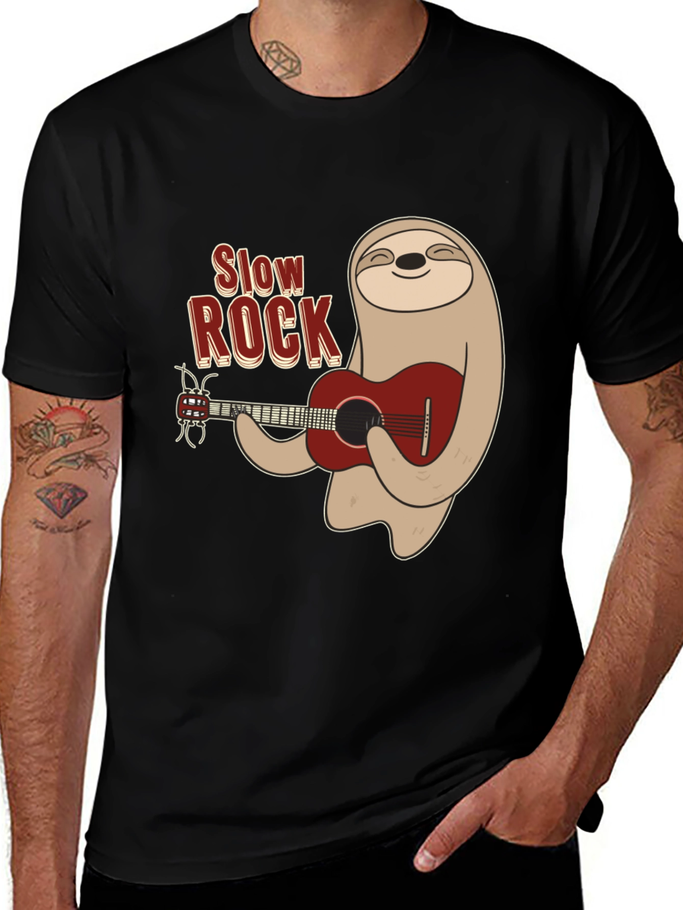 Variant 3 of Slow Rock Sloth Graphic Tee