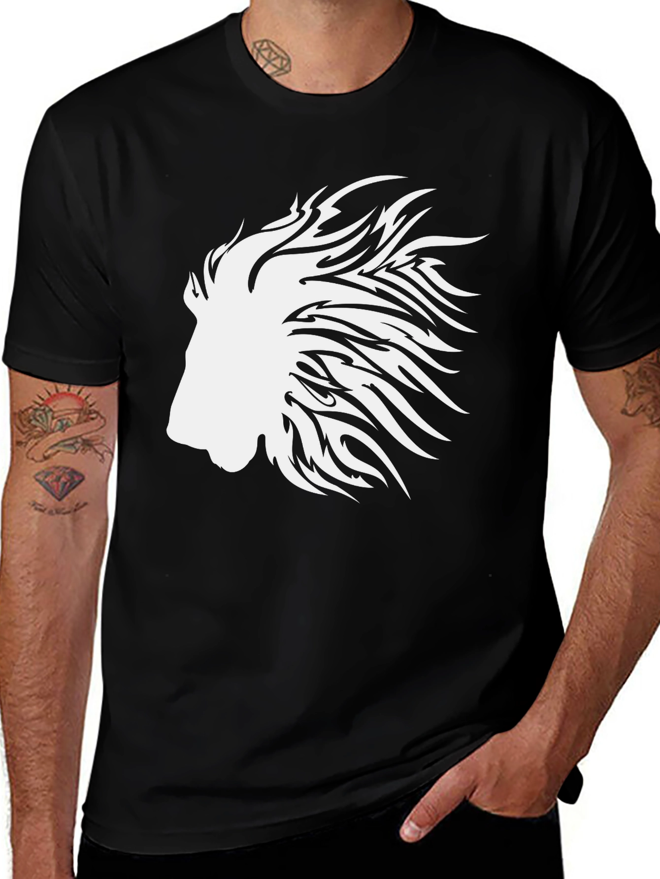 Variant 17 of Lion Graphic Black T-Shirt - Stylish Men's Tee