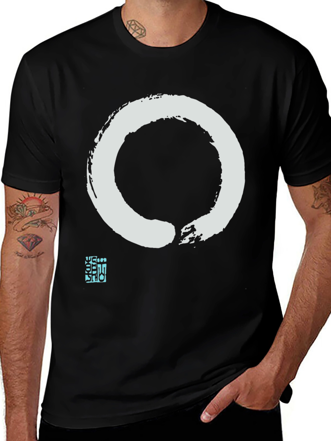 Enso Circle Graphic Tee - Zen Style Black T-Shirt