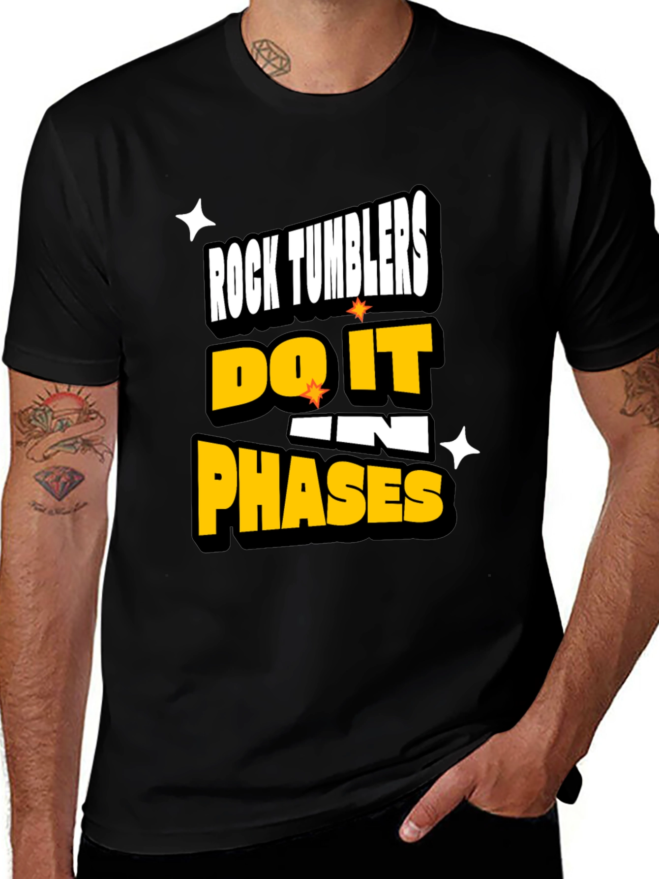 Variant 22 of Rock Tumblers Do It In Phases Funny T-Shirt