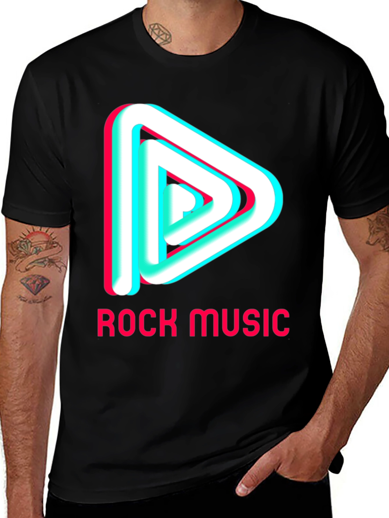 Variant 26 of Rock Music Graphic Tee - Black Cotton T-Shirt
