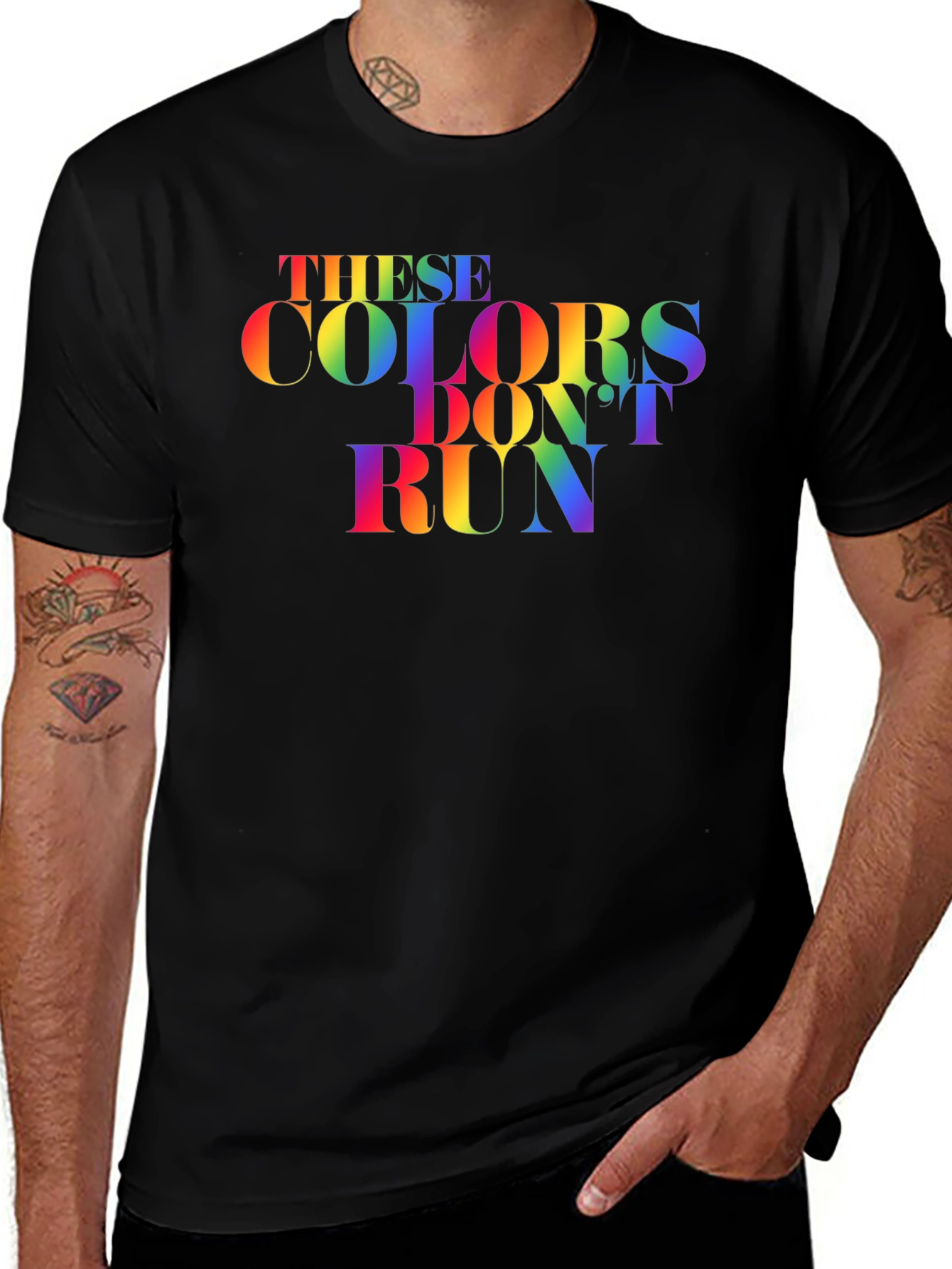 Variant 12 of Rainbow 'These Colors Don't Run' Graphic Tee