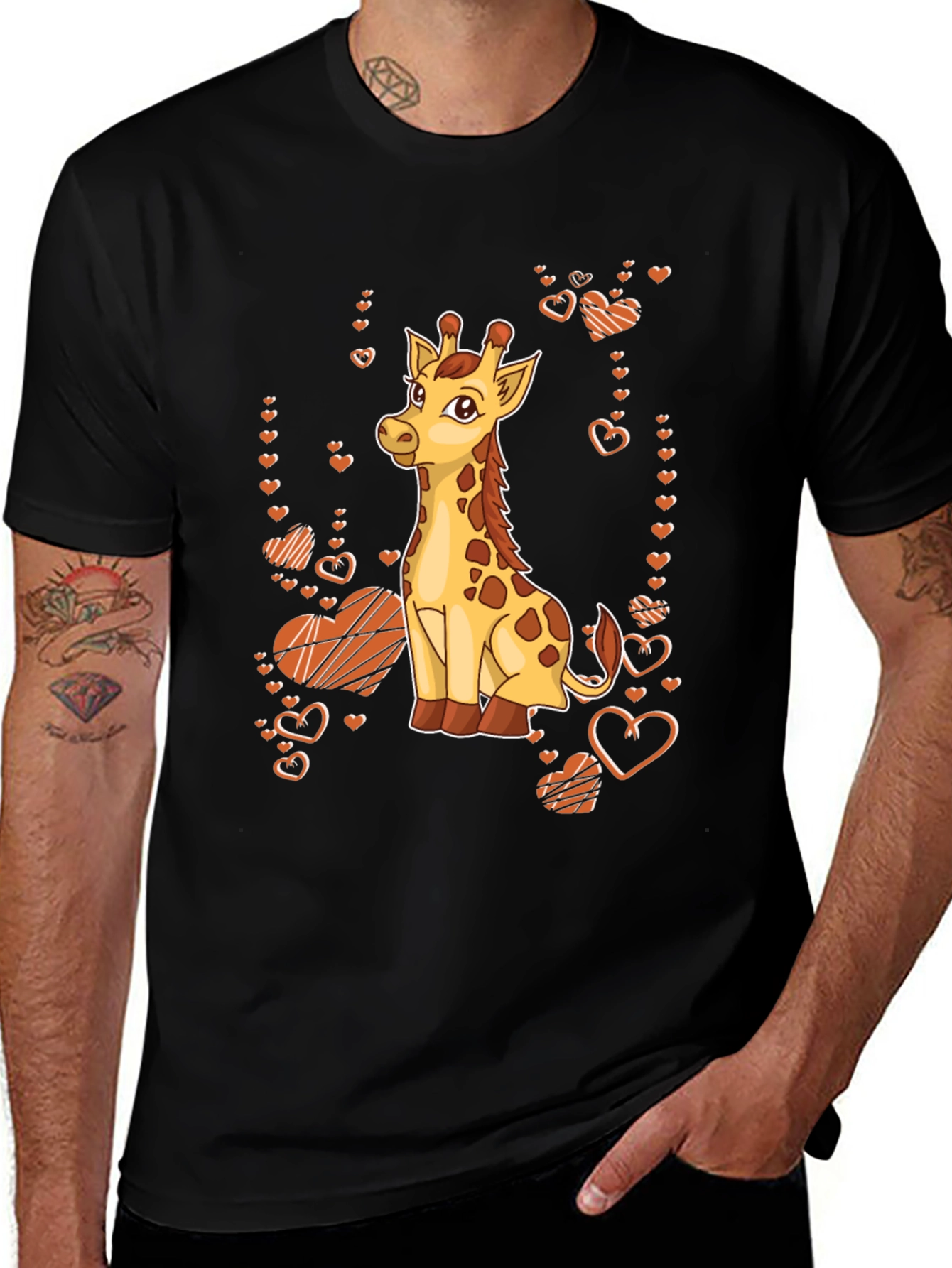 Variant 28 of Cute Giraffe Heart T-Shirt - Valentine's Day Apparel