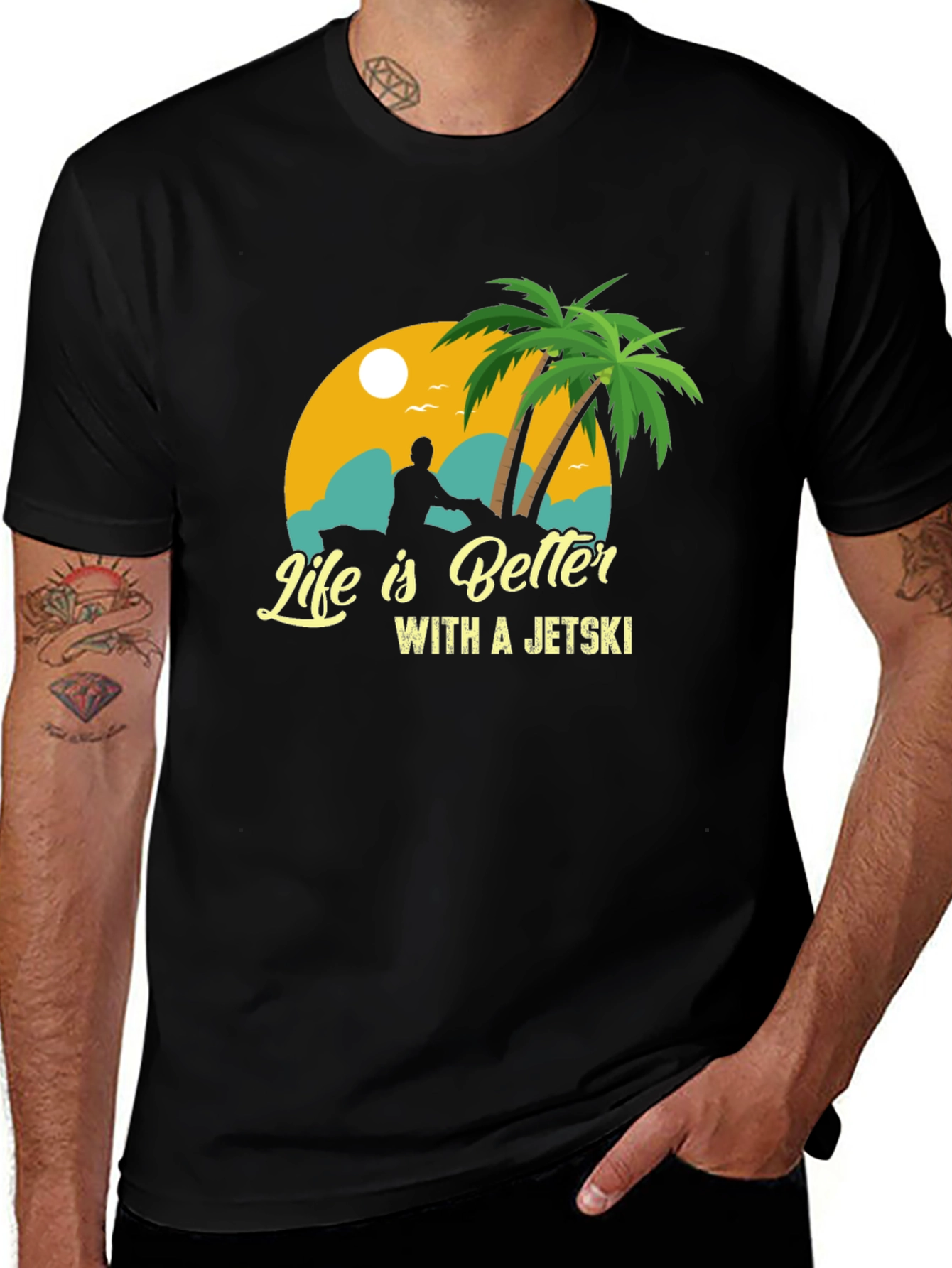 Life Is Better With A Jetski Black T-Shirt