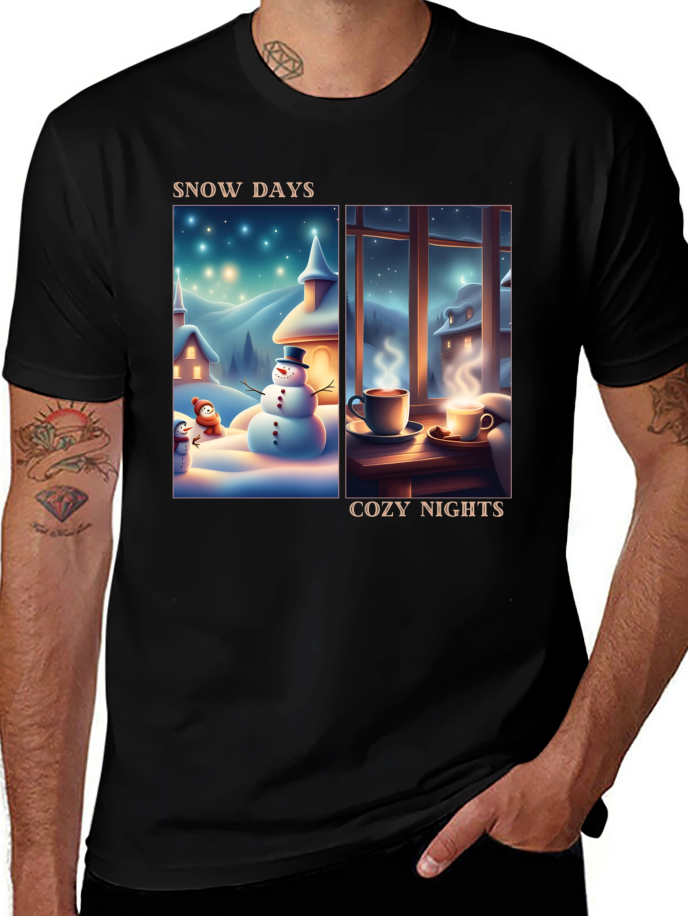 Variant 25 of Snow Days Cozy Nights T-Shirt - Winter Holiday Tee