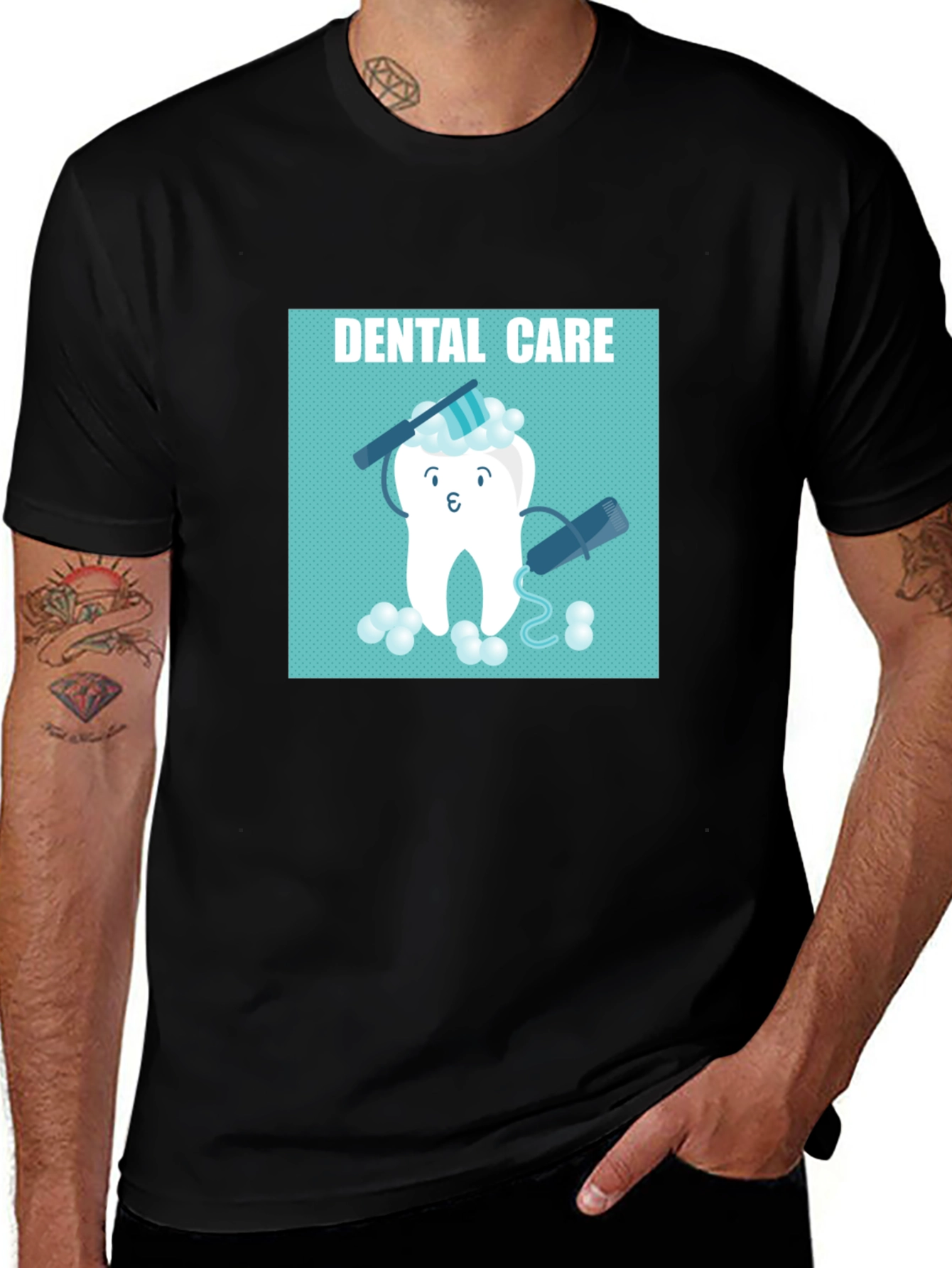 Dental Care Cartoon Graphic T-Shirt
