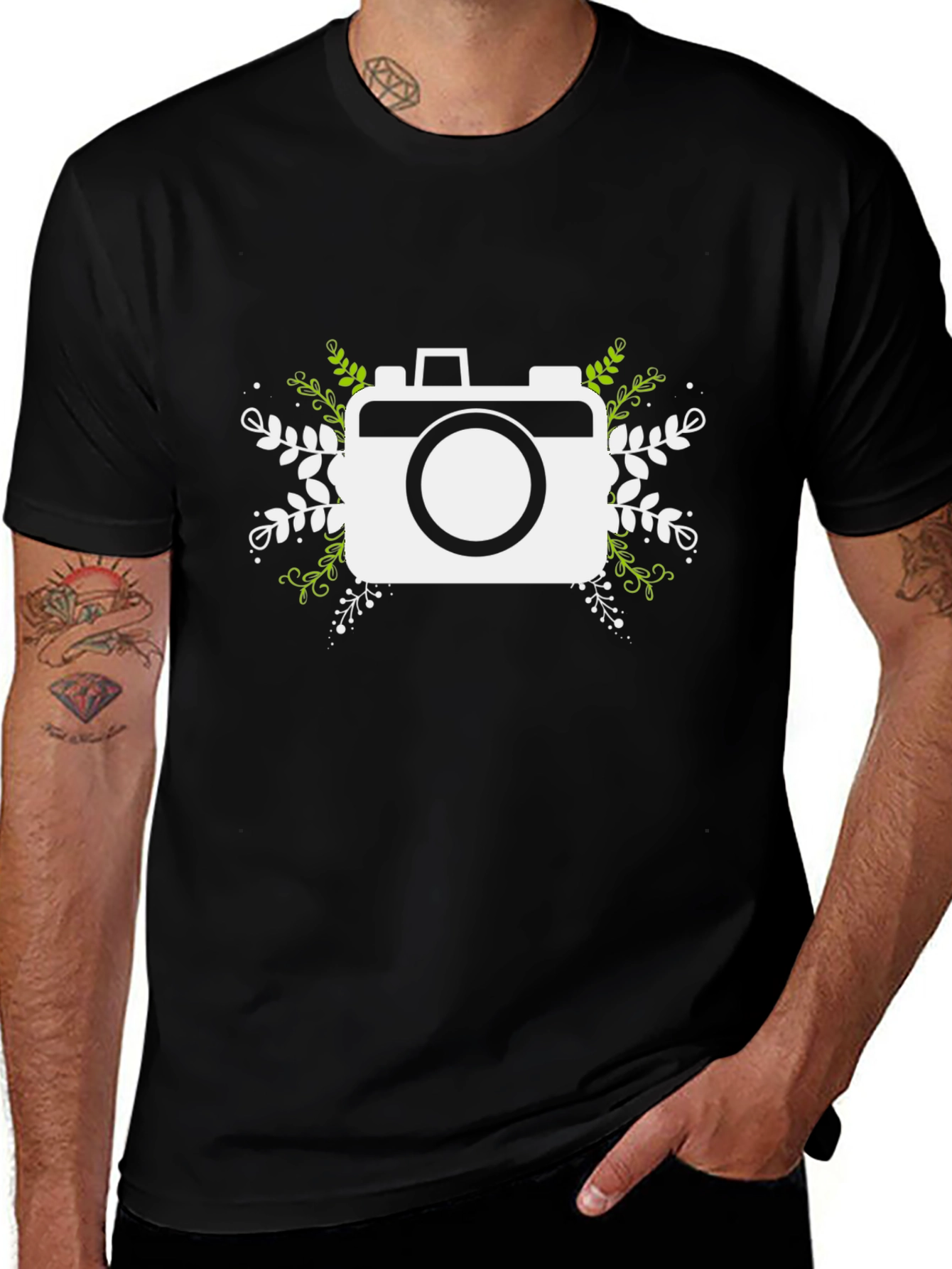 Variant 23 of Camera Graphic Black T-Shirt