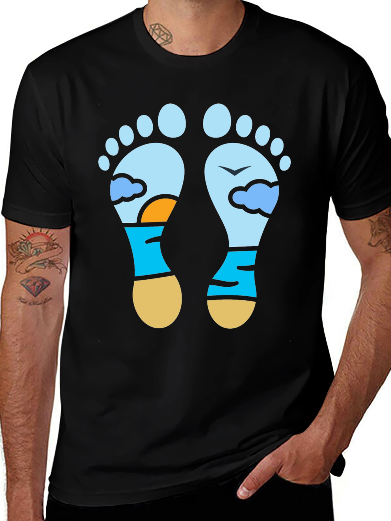 Beach Feet Black T-Shirt - Vacation Vibes