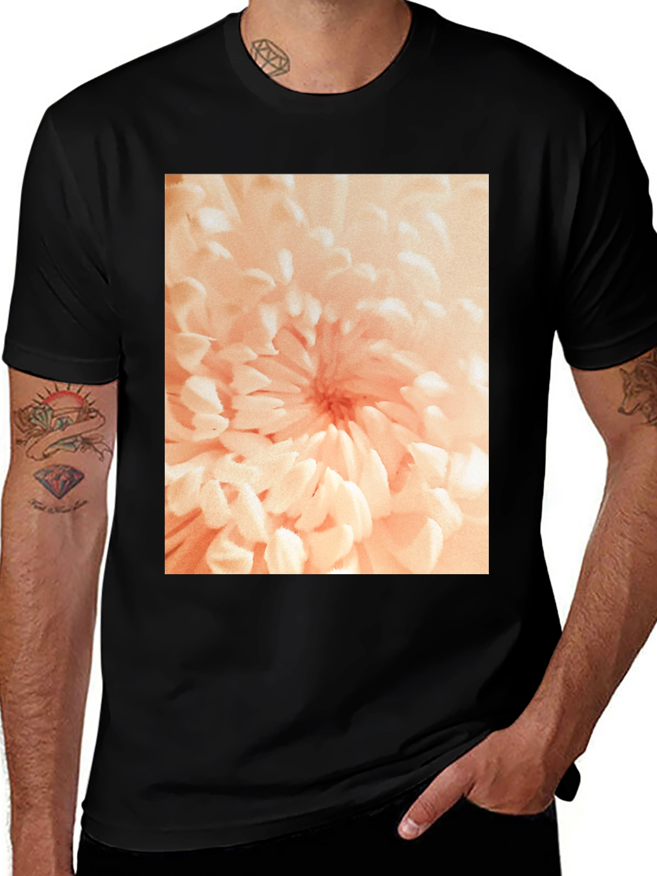Variant 3 of Floral Print Black T-Shirt