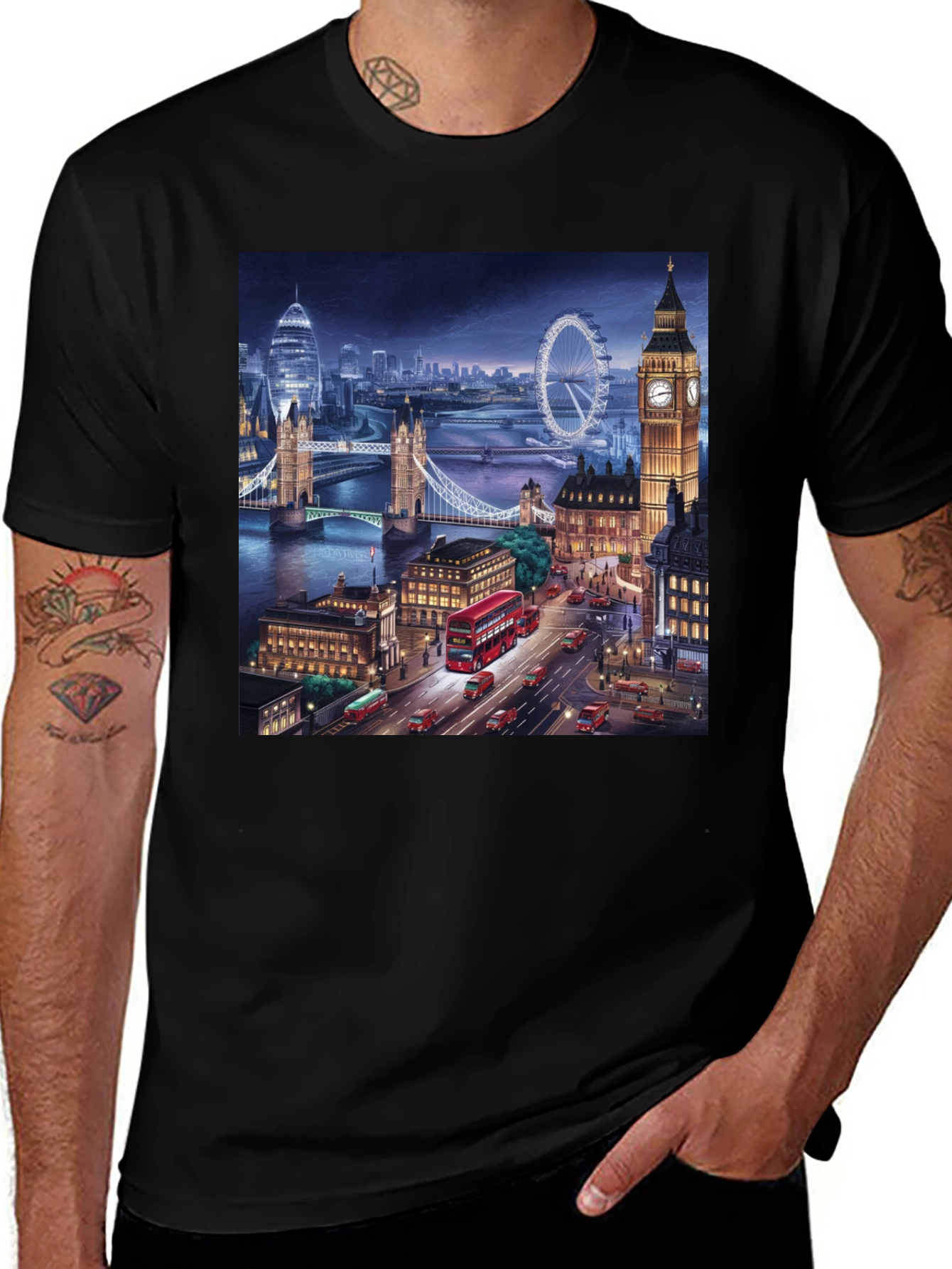 London Skyline Black T-Shirt