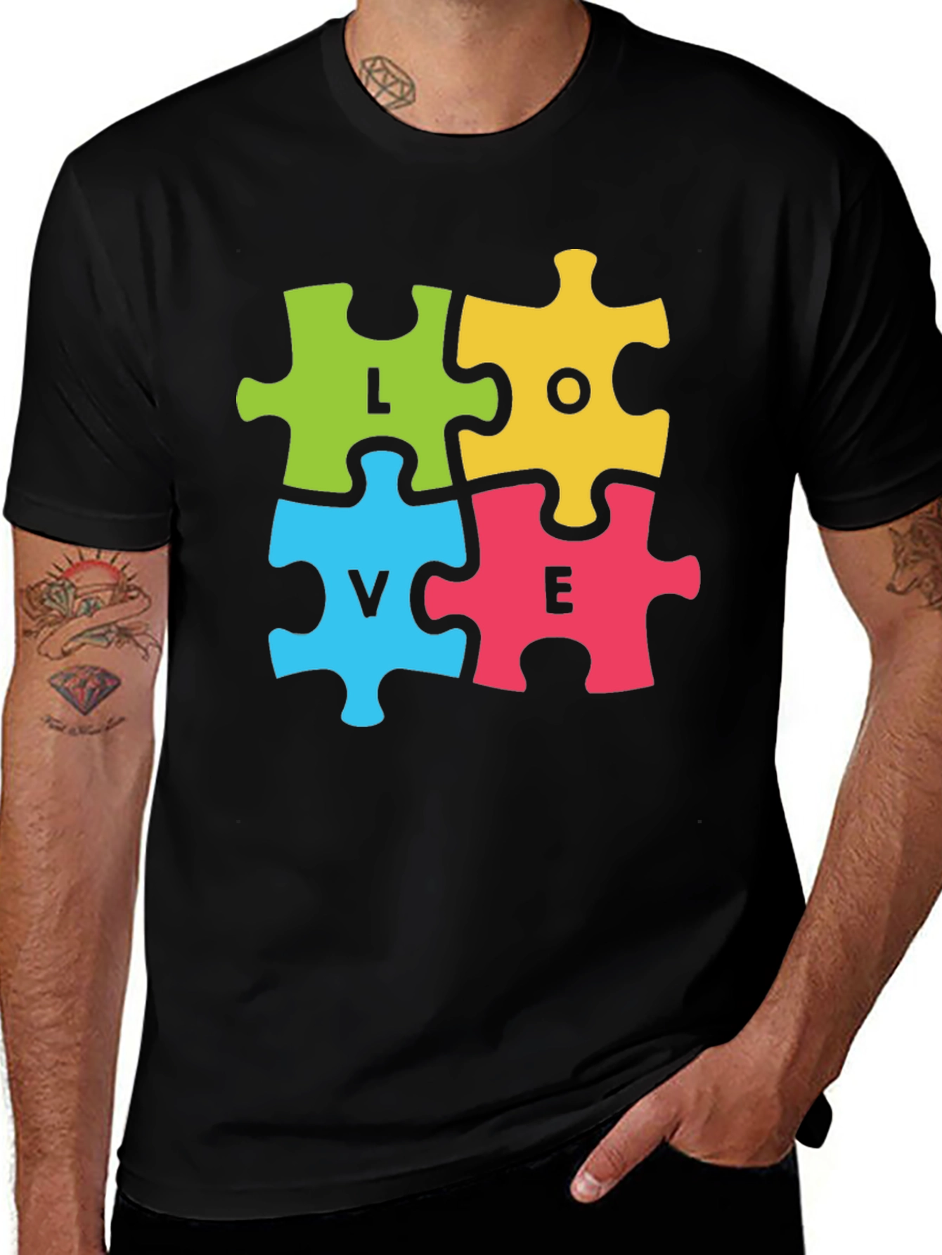 Variant 28 of Love Puzzle Piece Graphic T-Shirt