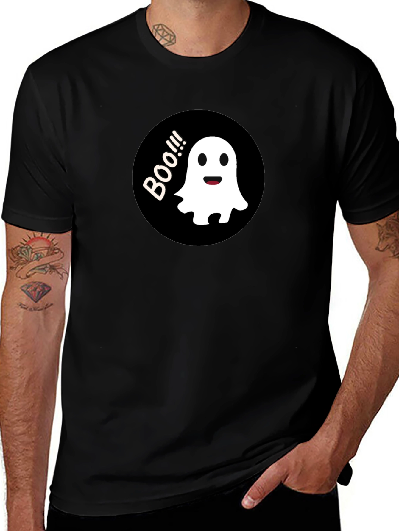 Variant 28 of Boo Ghost Graphic Tee - Halloween Fun