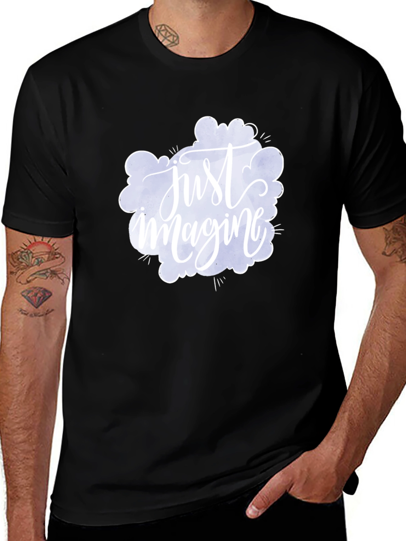 Variant 3 of Just Imagine Graphic Tee - Black Cotton Comfort