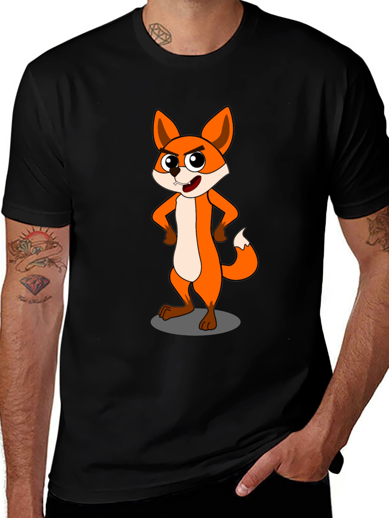 Variant 19 of Cool Fox Cartoon Graphic T-Shirt