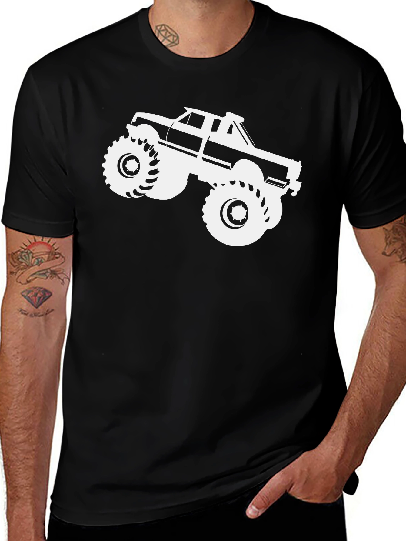 Variant 23 of Monster Truck Graphic Black T-Shirt