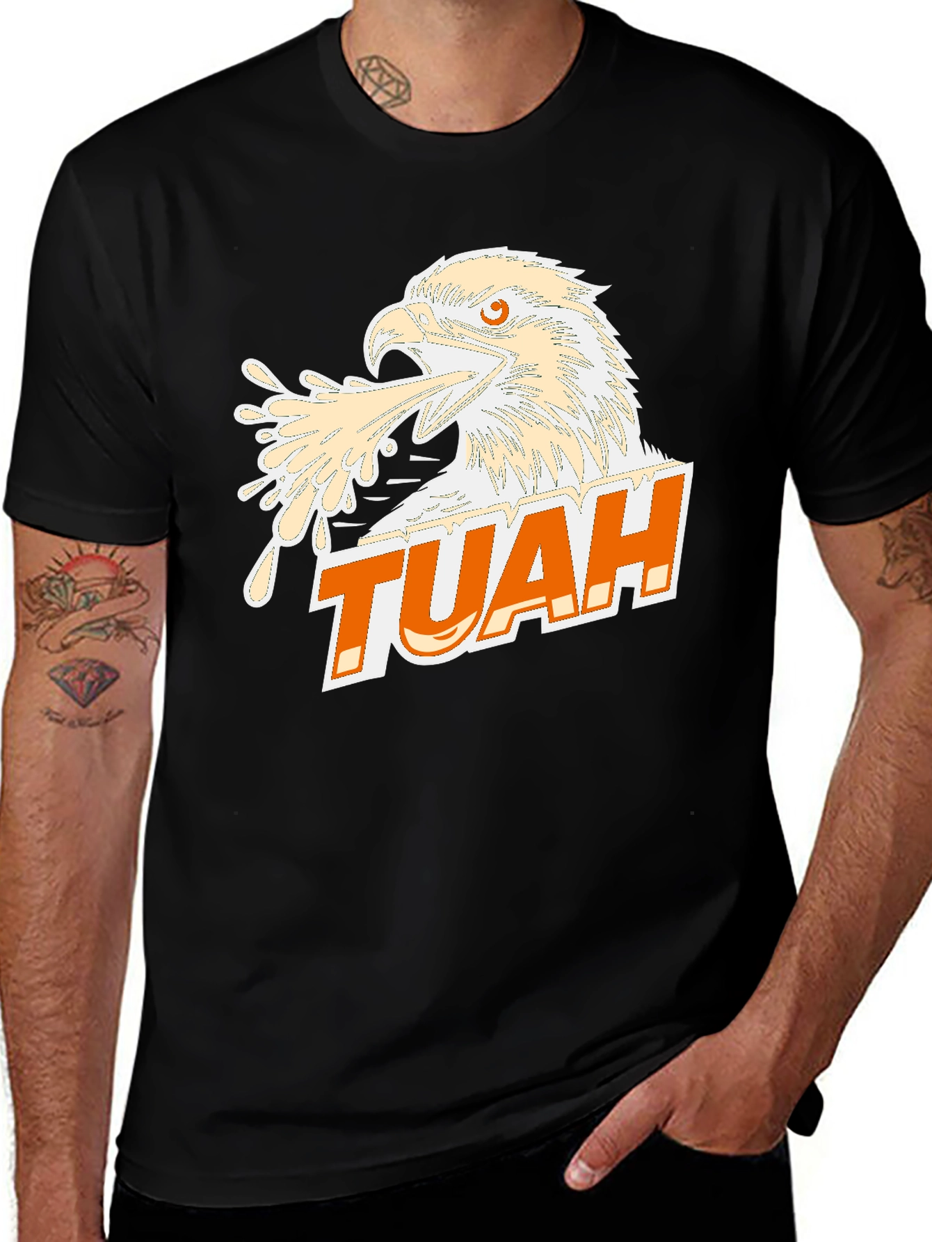Variant 12 of TUAH Eagle Graphic Black T-Shirt