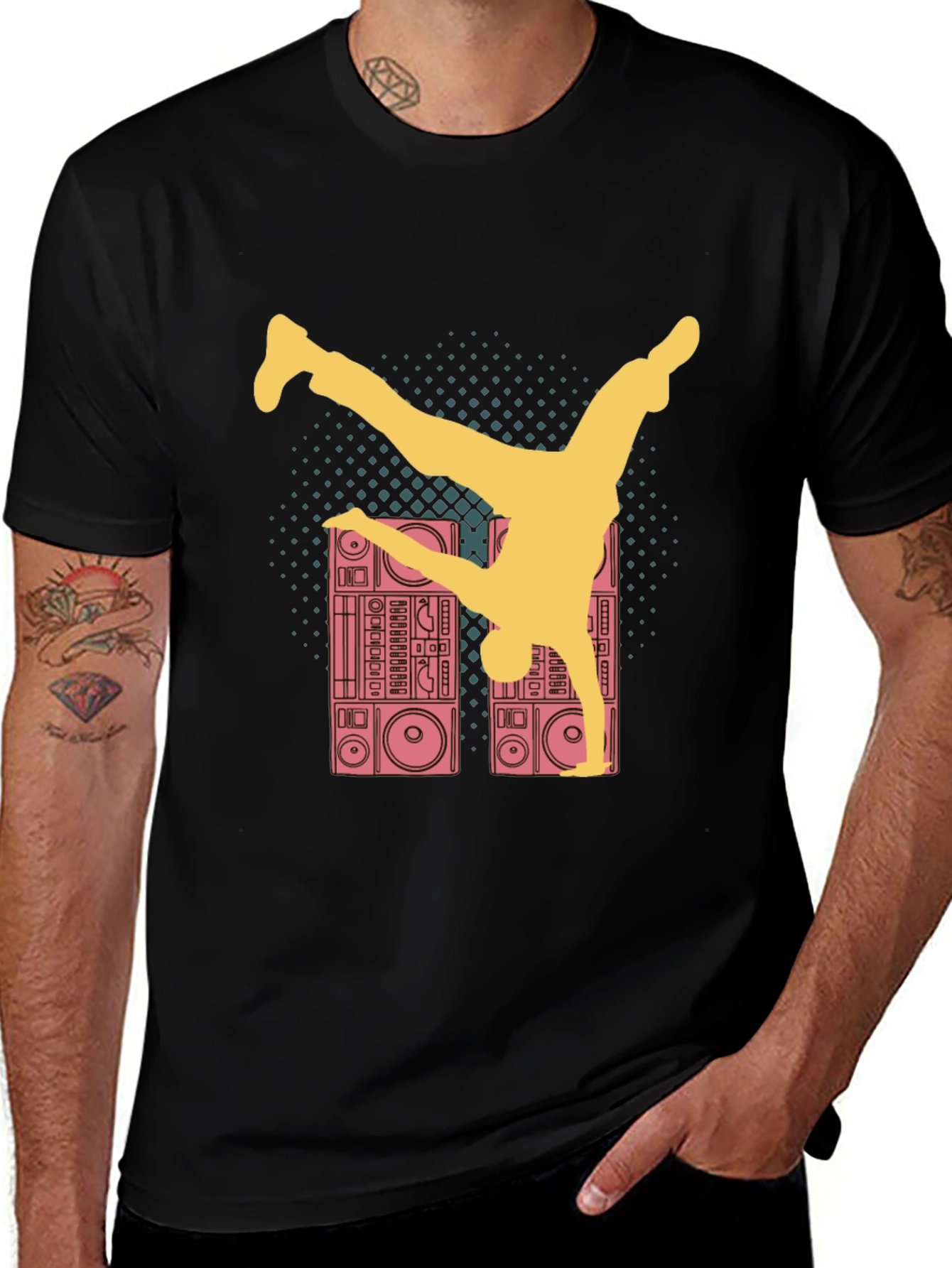 Variant 5 of Retro B-Boy T-Shirt - Boombox Dance Tee