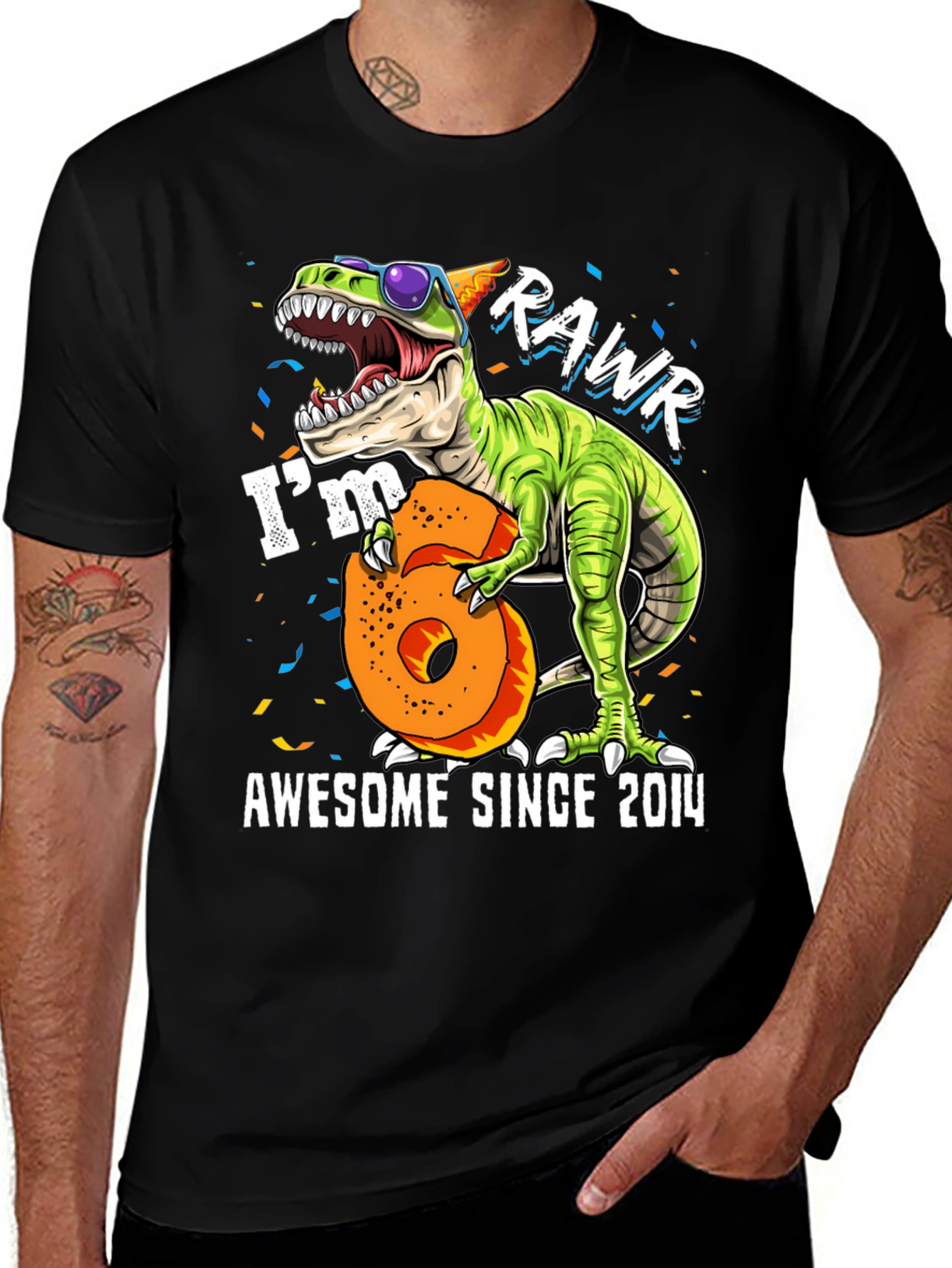 Variant 23 of Awesome Since 2014 Dinosaur T-Shirt