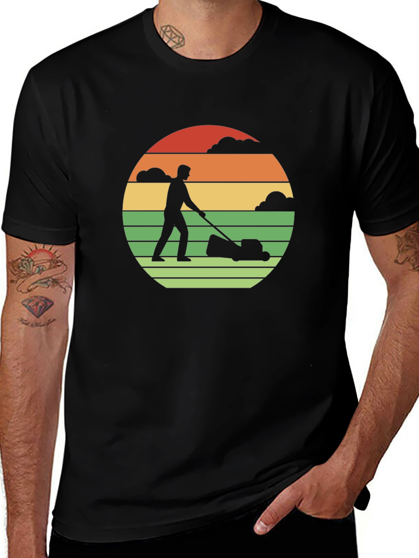 Variant 6 of Retro Lawn Mowing T-Shirt - Vintage Landscaping Tee