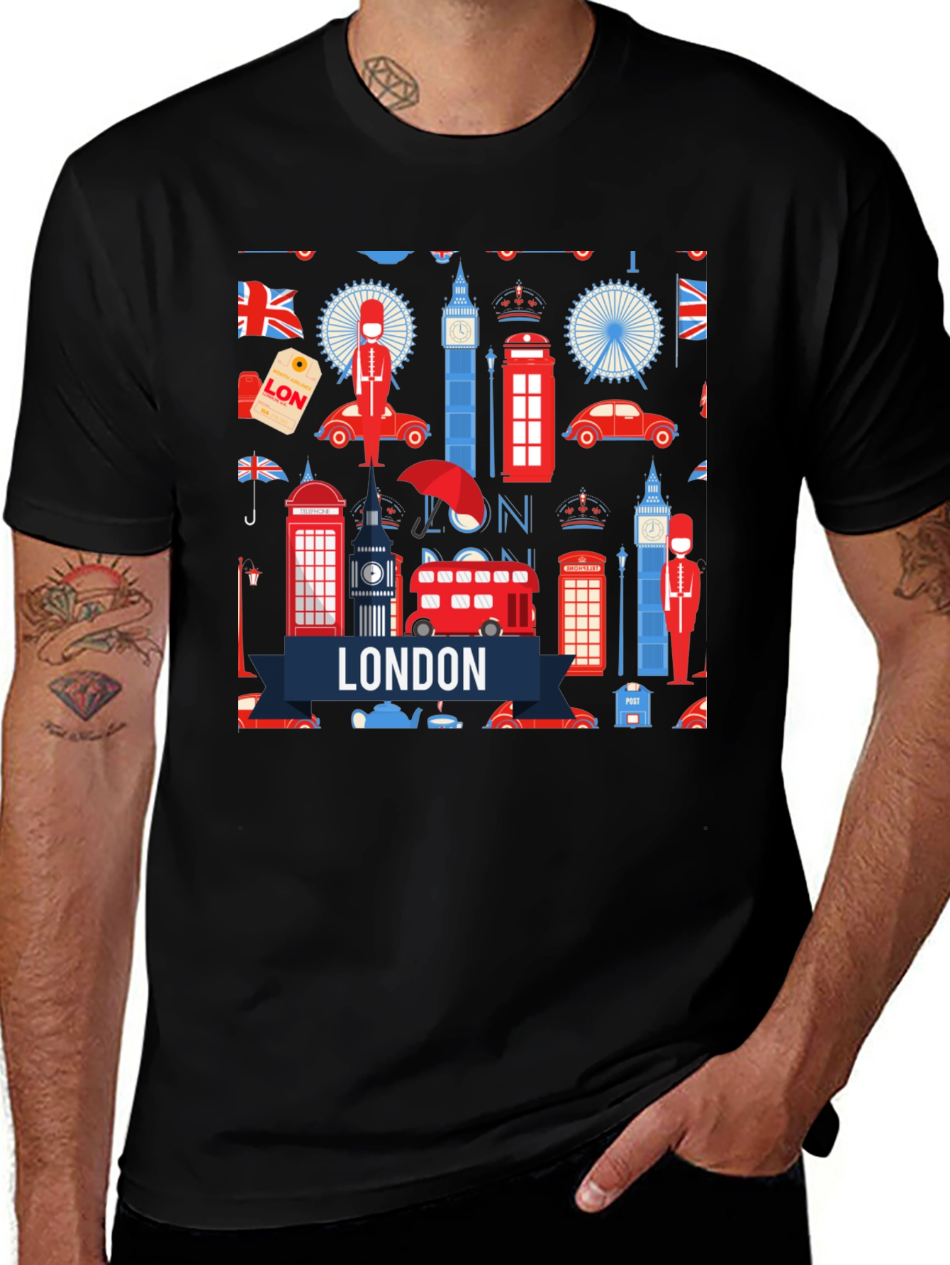 London Landmarks Graphic T-Shirt