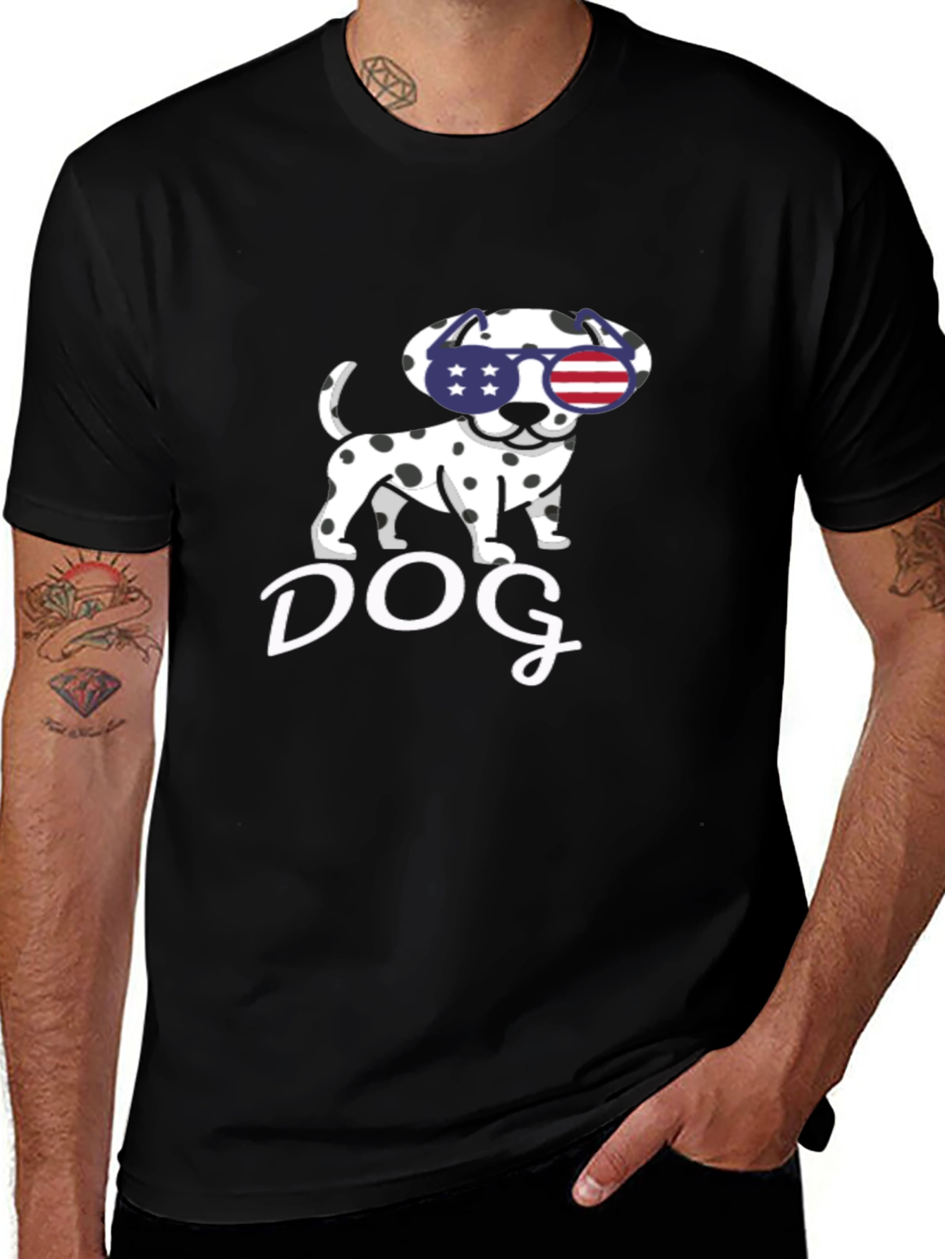 Variant 20 of Dog USA Flag Sunglasses T-Shirt