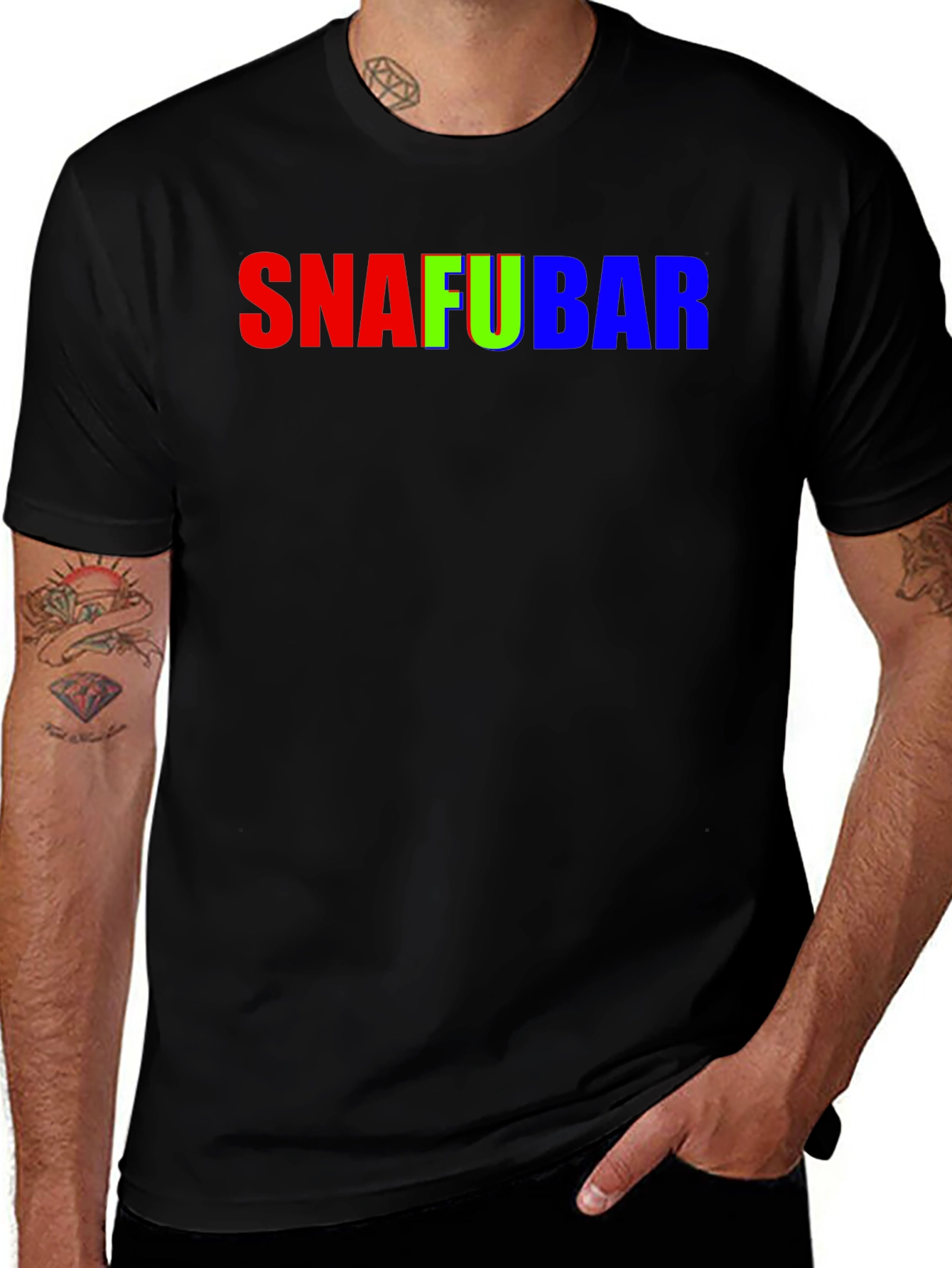 Variant 24 of SNAFU Funny Graphic Tee - Casual Black T-Shirt