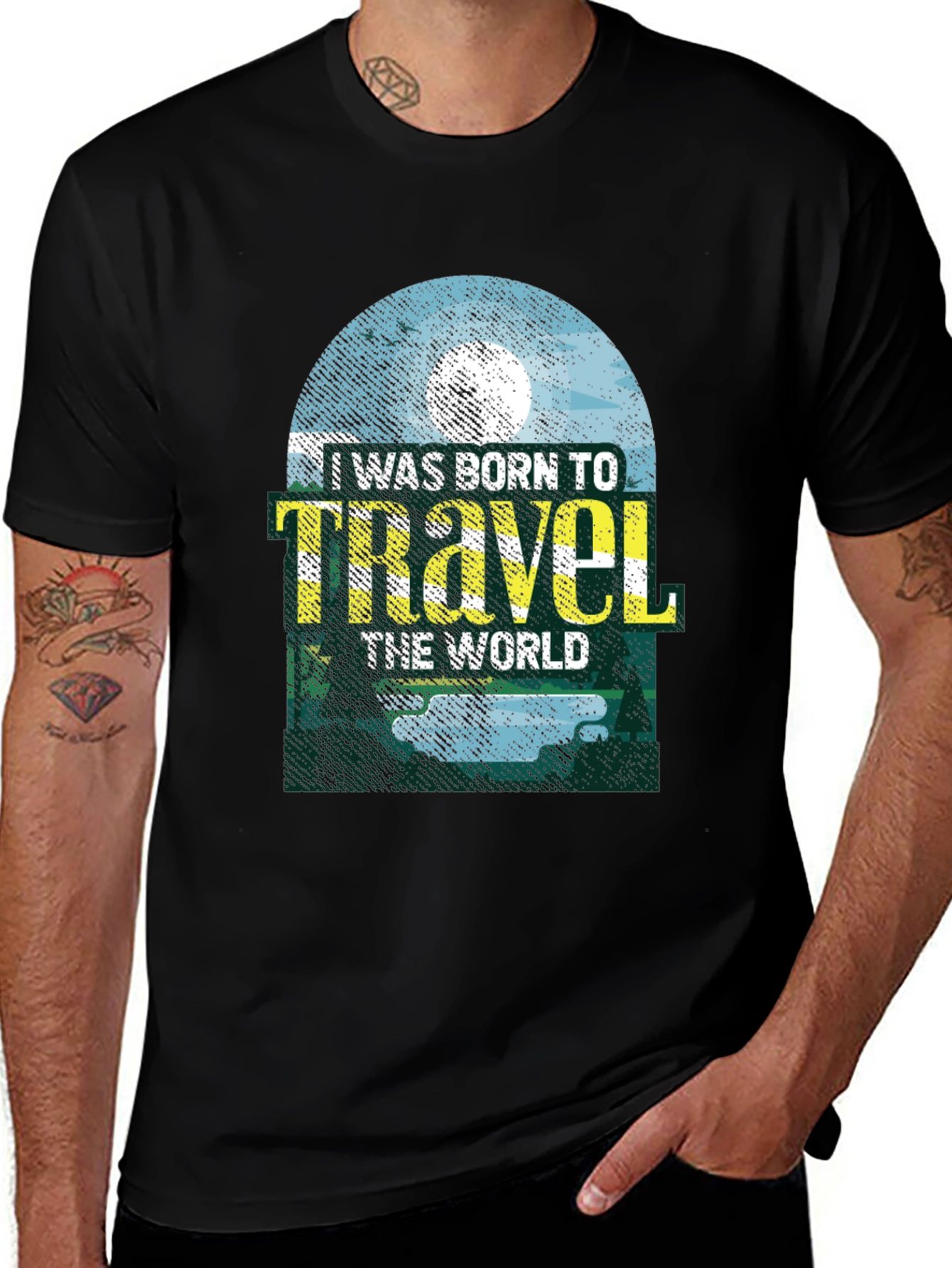 Born to Travel Graphic Tee - Black
