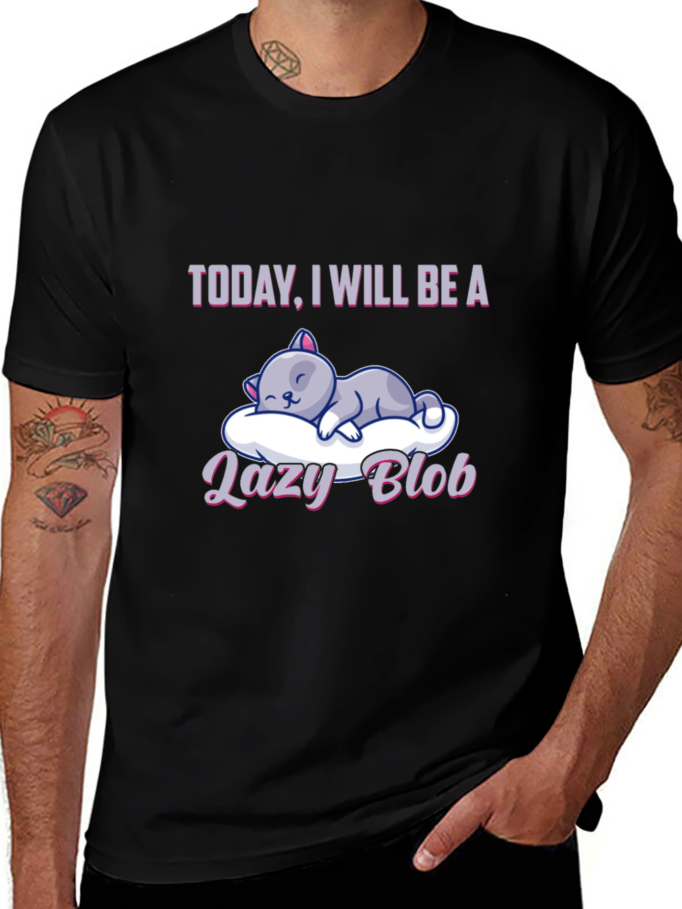 Variant 11 of Lazy Blob Cat T-Shirt: Relaxed & Comfy