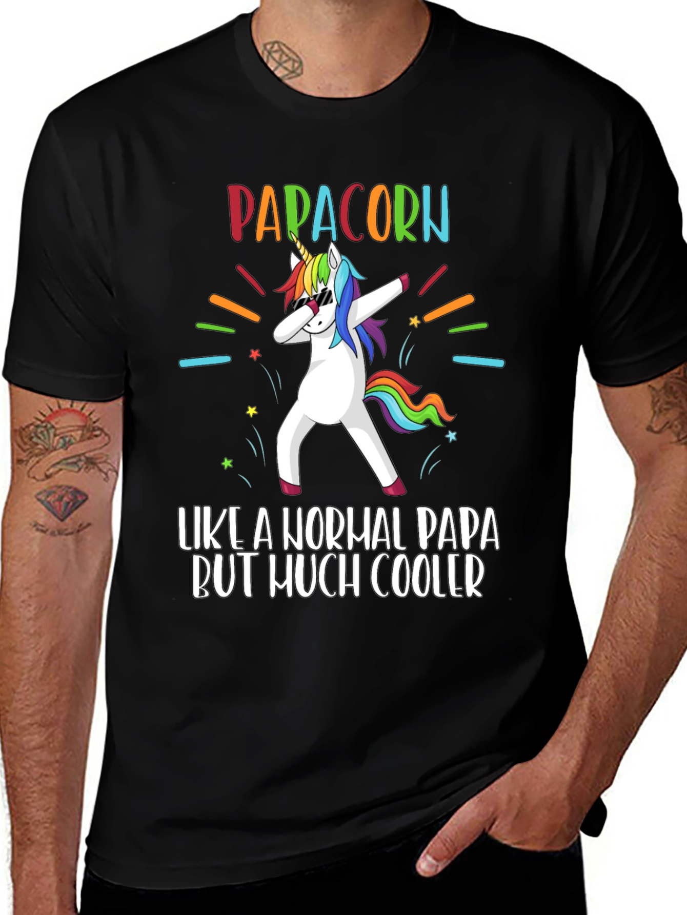 Papacorn T-Shirt - Cool Dad Unicorn Tee