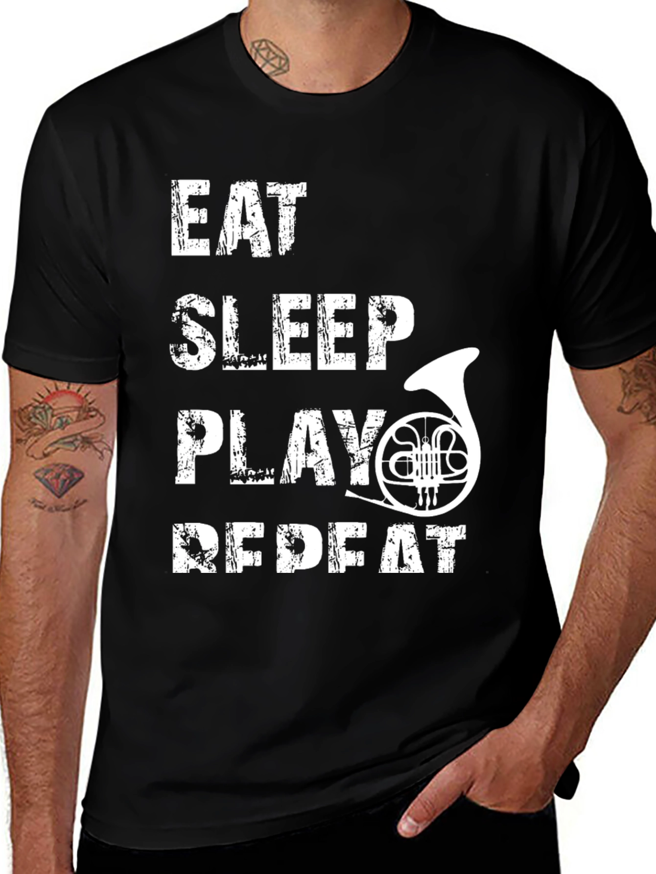 Variant 20 of Eat Sleep Play French Horn Repeat T-Shirt