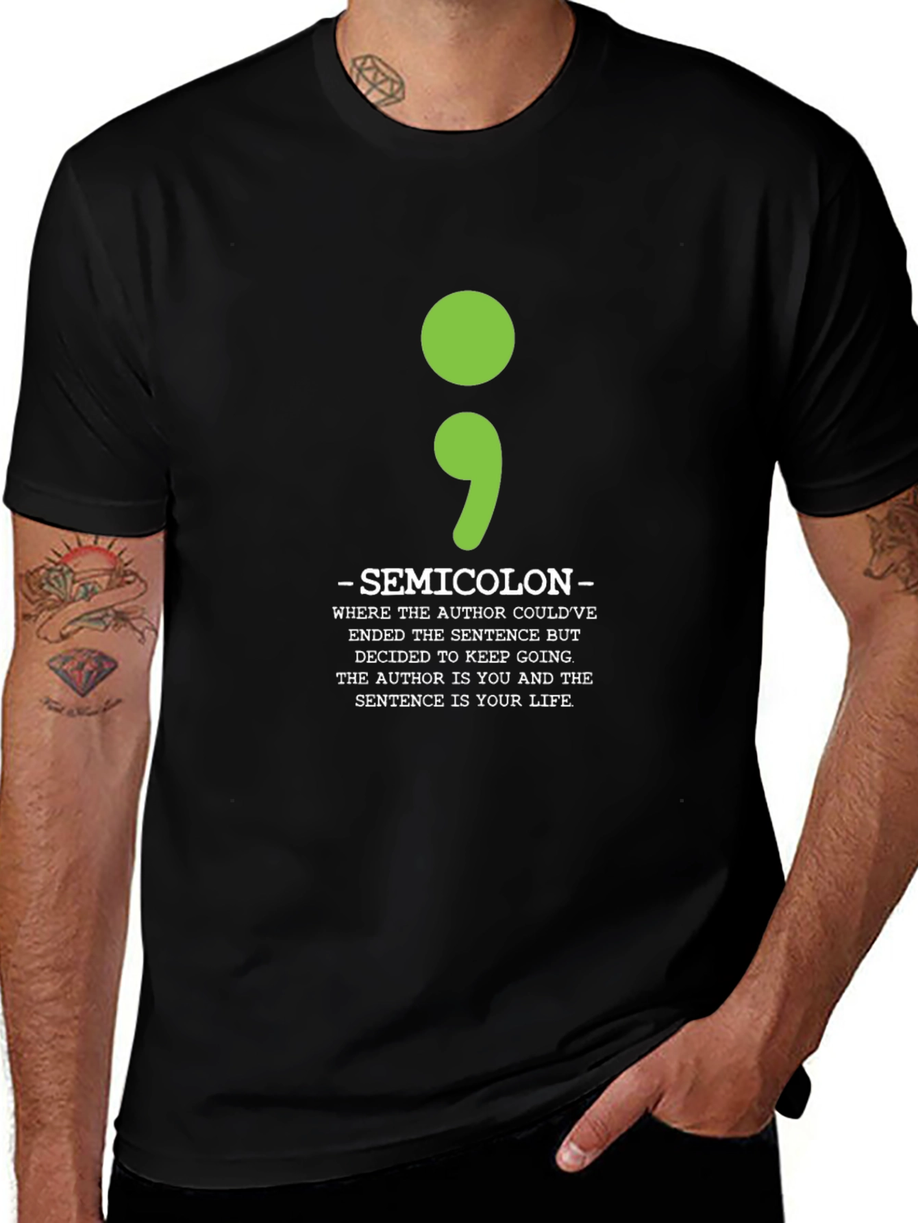 Variant 4 of Semicolon Graphic Tee - Keep Going