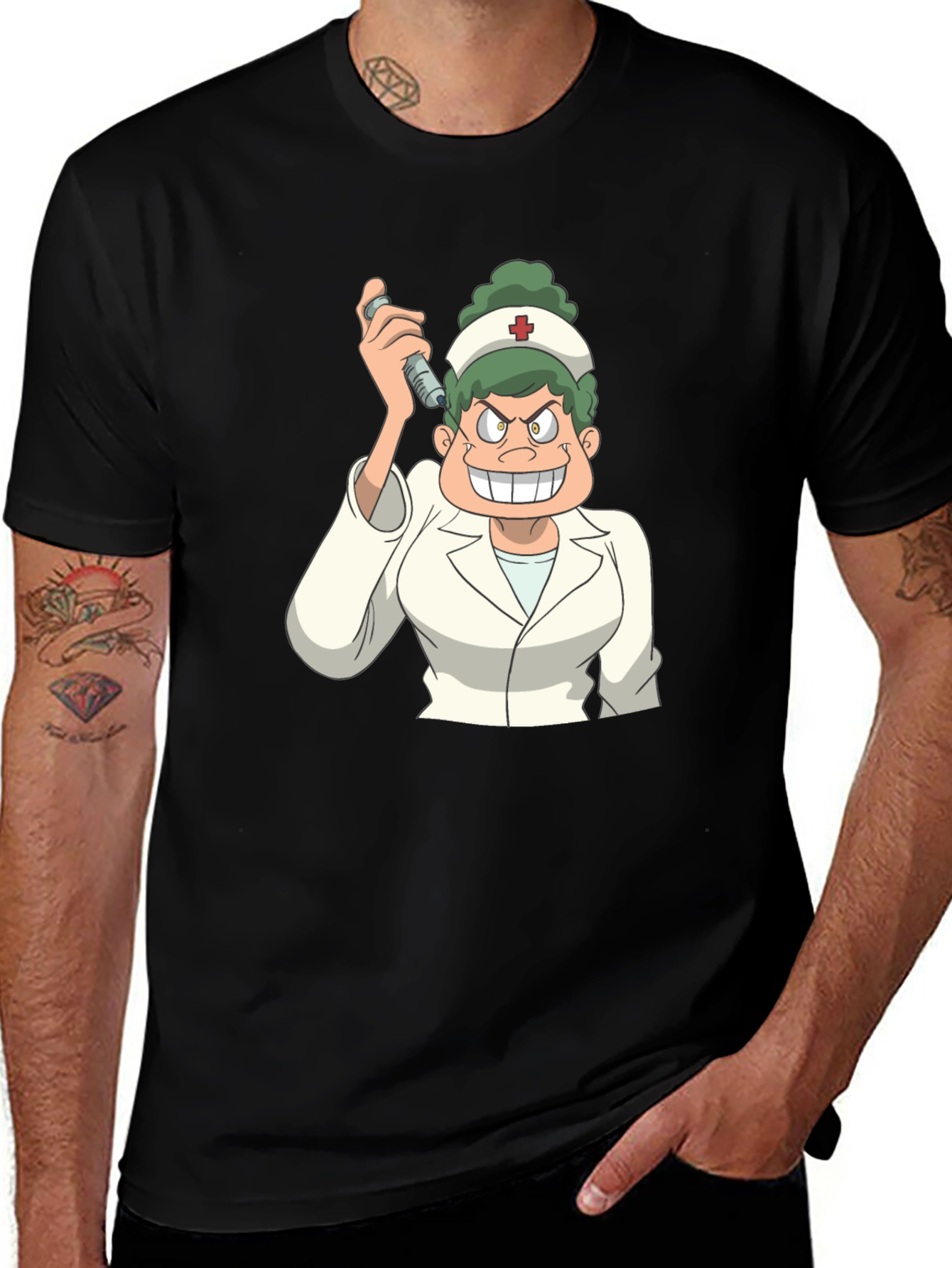 Variant 4 of Cartoon Nurse Graphic Tee