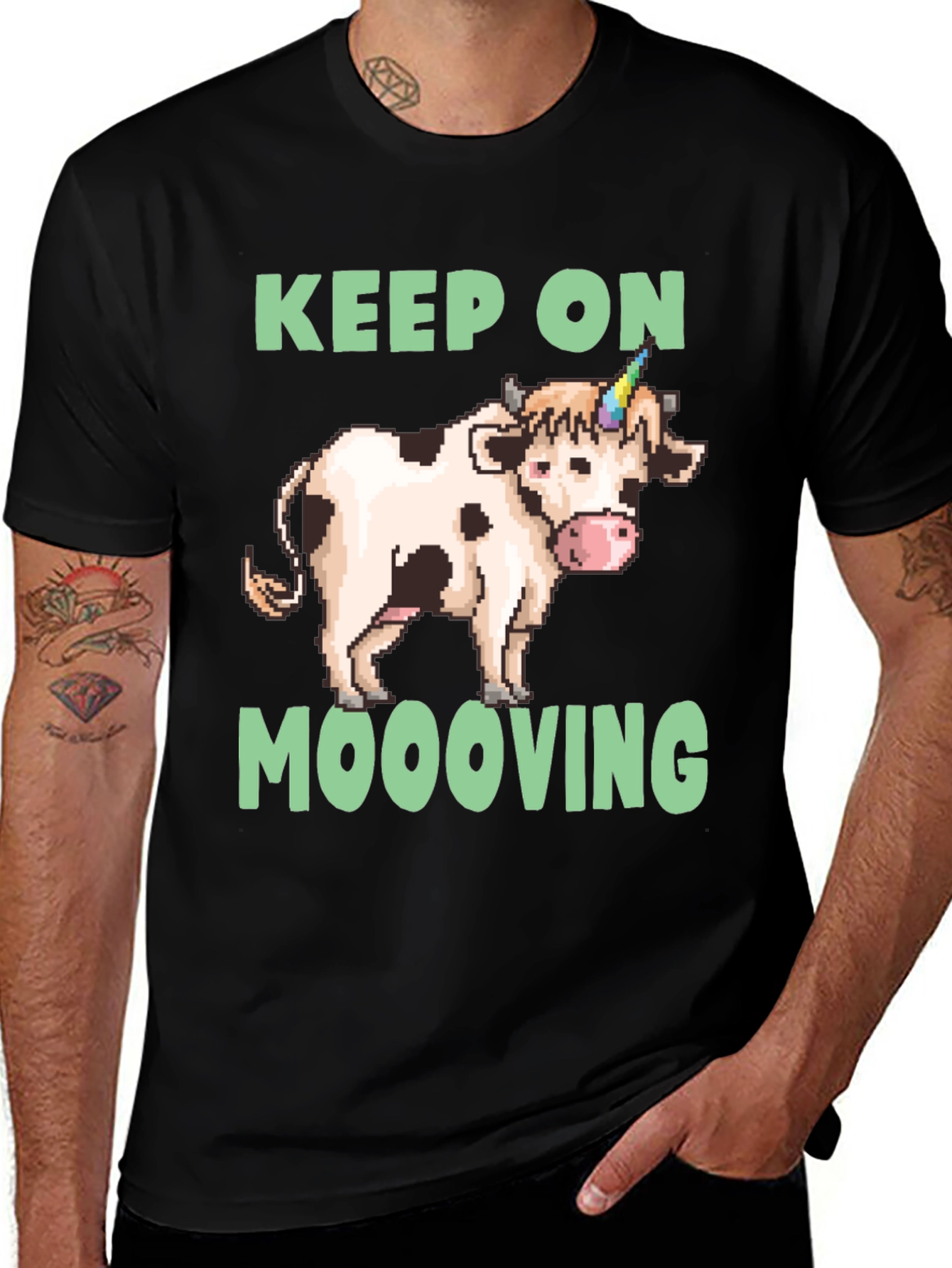 Variant 7 of Keep On Moooving Cow Unicorn T-Shirt
