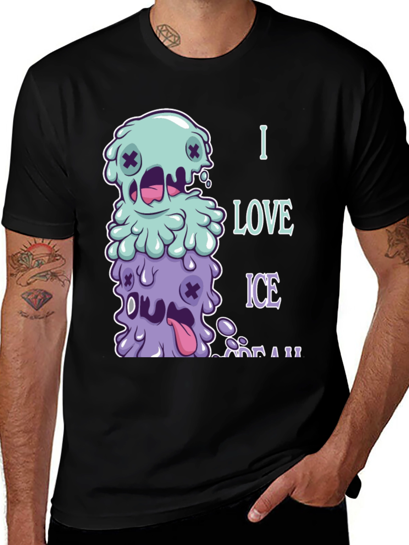 Variant 30 of I Love Ice Cream Graphic T-Shirt