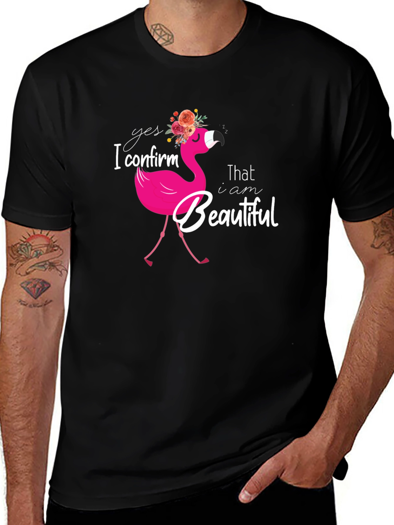 Variant 30 of Yes I Confirm That I am Beautiful Flamingo T-Shirt