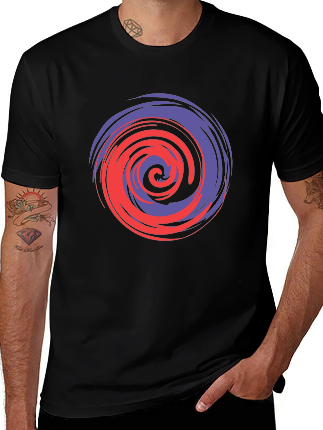Variant 14 of Swirl Graphic Tee - Bold Colors, Casual Style