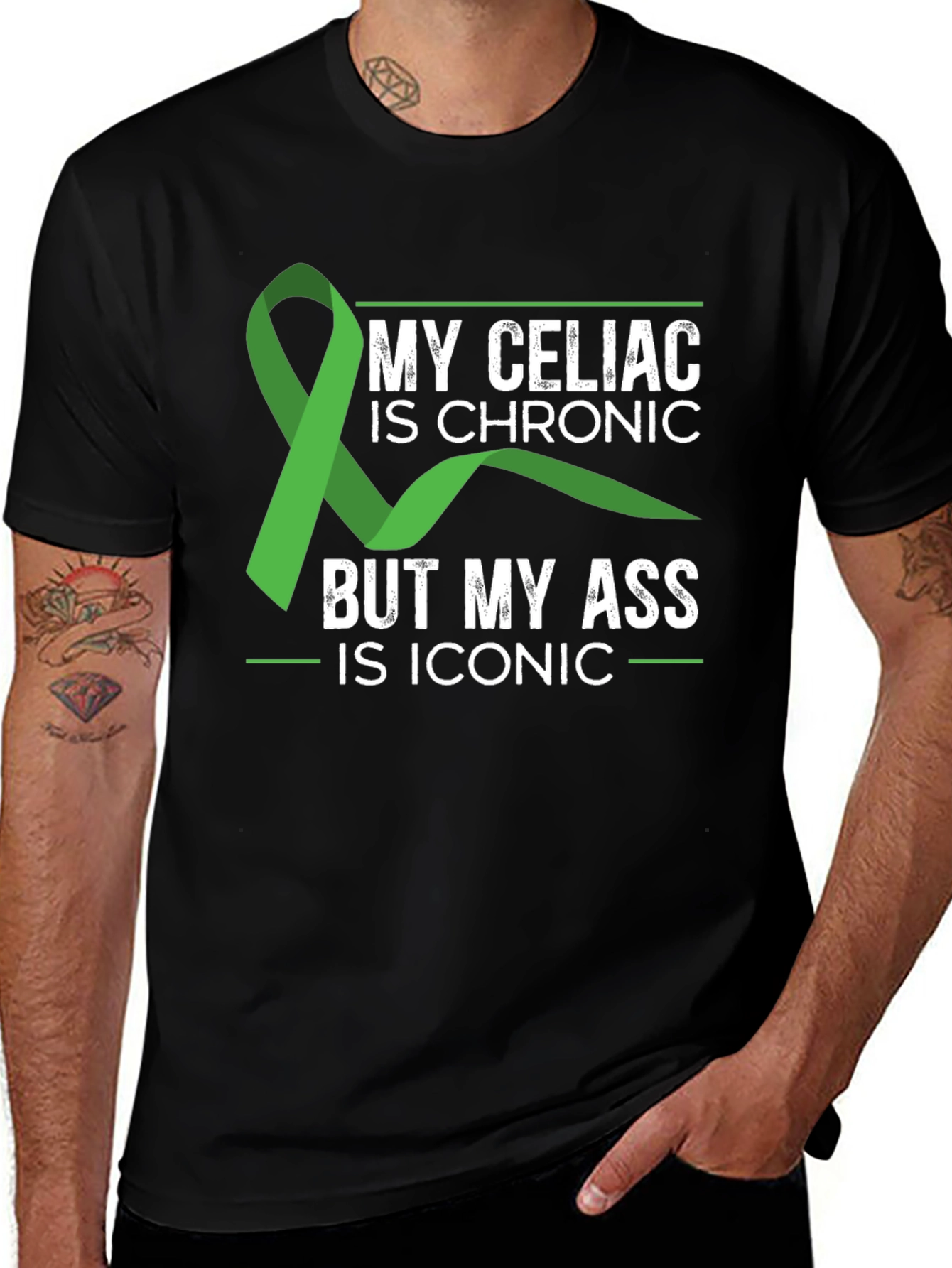 Black Celiac Awareness T-Shirt - Iconic Style, Chronic Condition main image