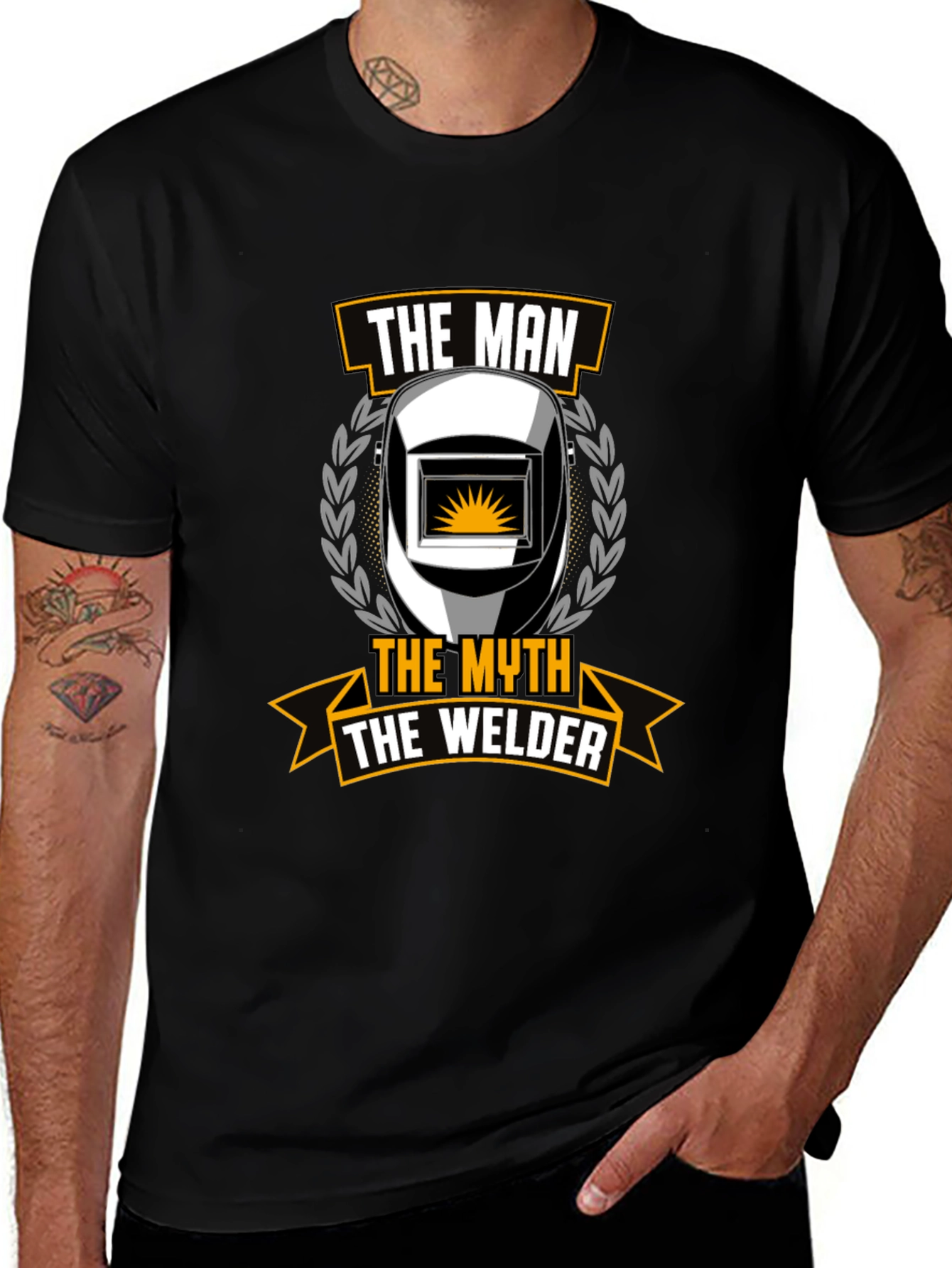 Variant 10 of The Man The Myth The Welder Black T-Shirt