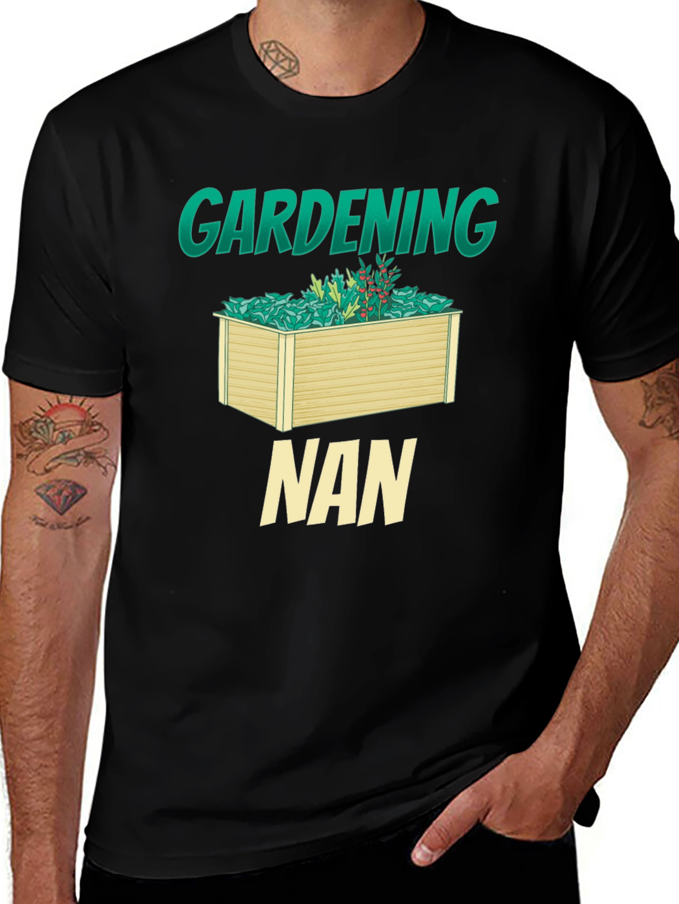 Variant 13 of Gardening Nan T-Shirt - Black Novelty Tee